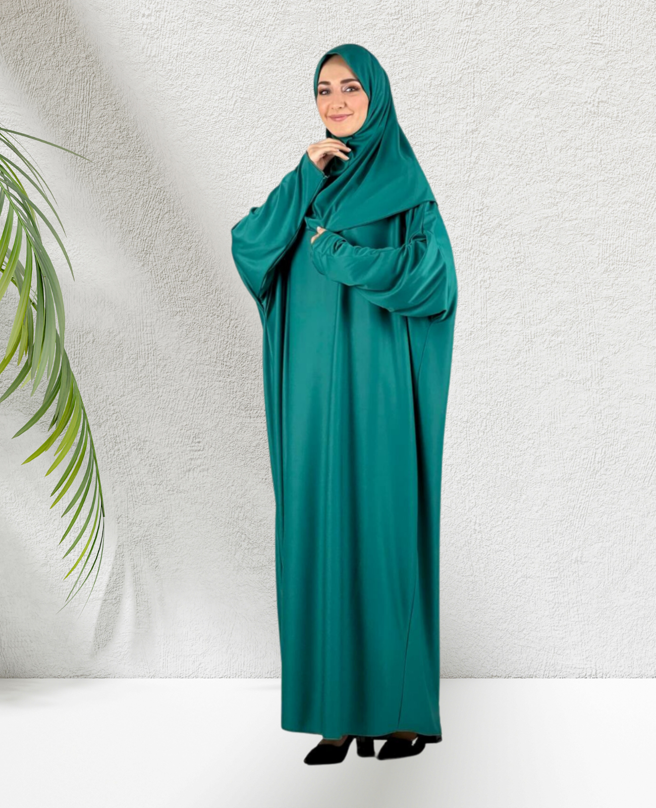 Gebetskleidung für Frauen mit Hijab, muslimische Outfits, lange Robe, Abaya, türkische islamische Kleider, Dubai, Kaftan mit Rosenkranz