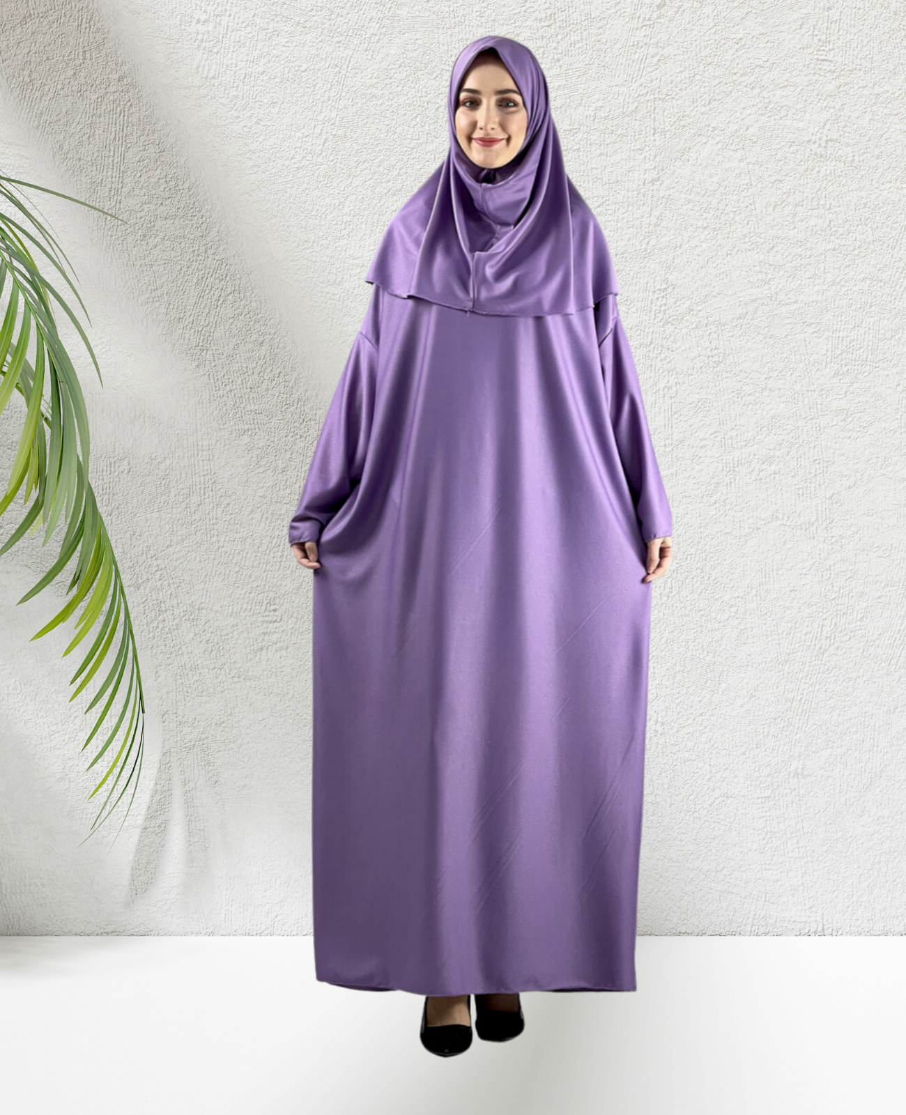 Gebetskleidung für Frauen mit Hijab, muslimische Outfits, lange Robe, Abaya, türkische islamische Kleider, Dubai, Kaftan mit Rosenkranz