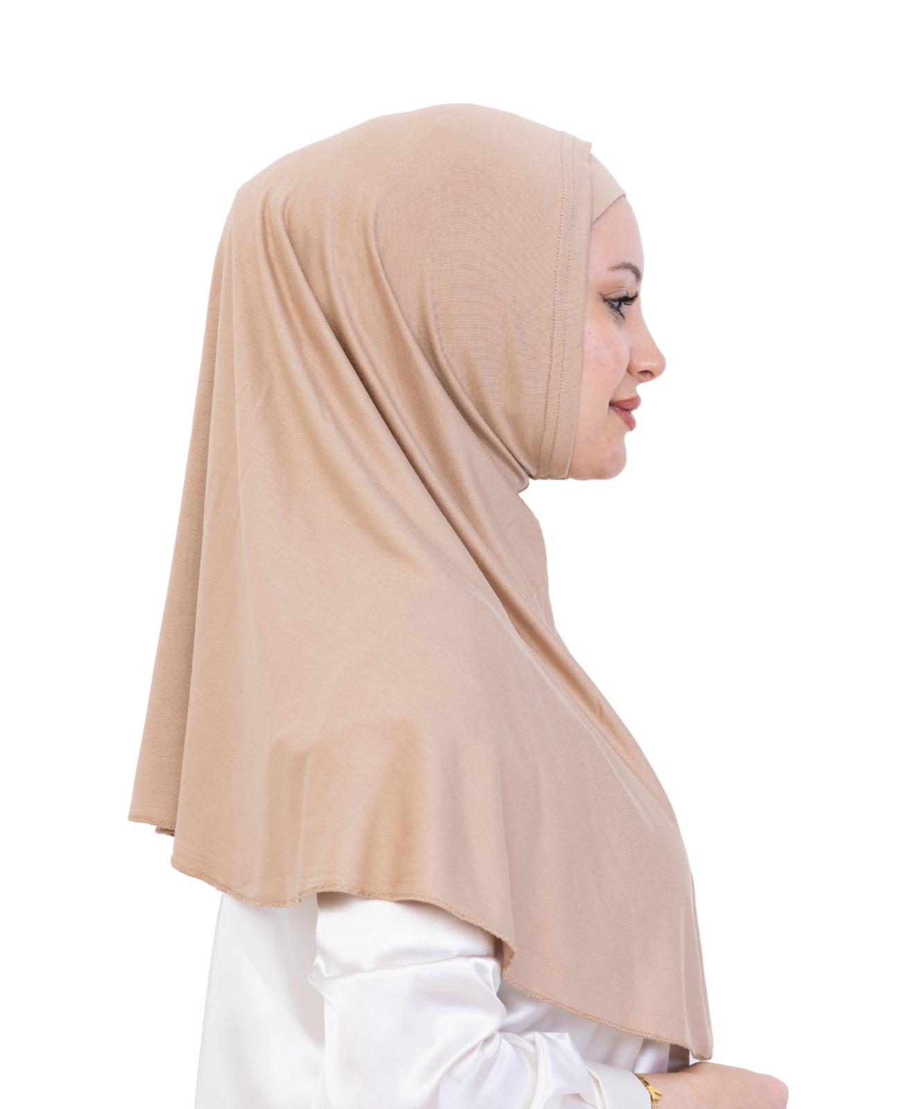 Instant Hijab With Cap Non Pleated - Deep Mink