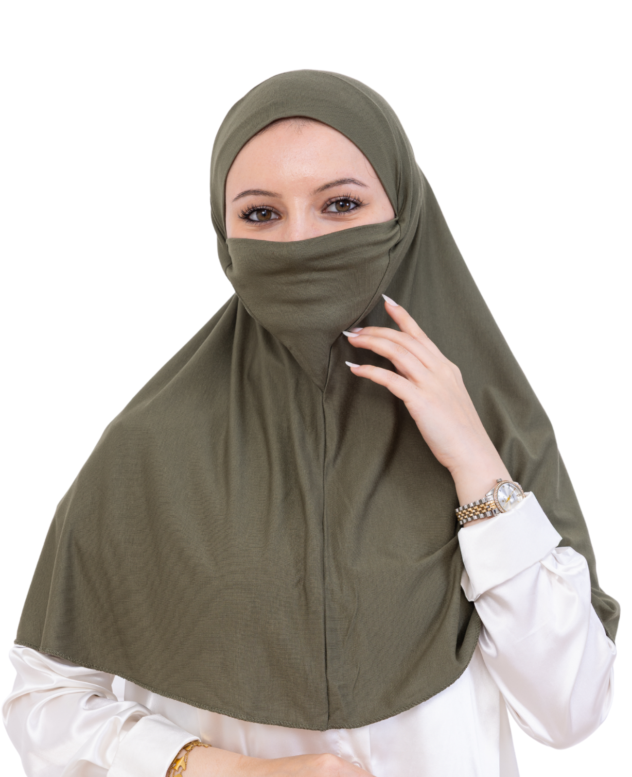 Instant Hijab With Niqab - Light Blue