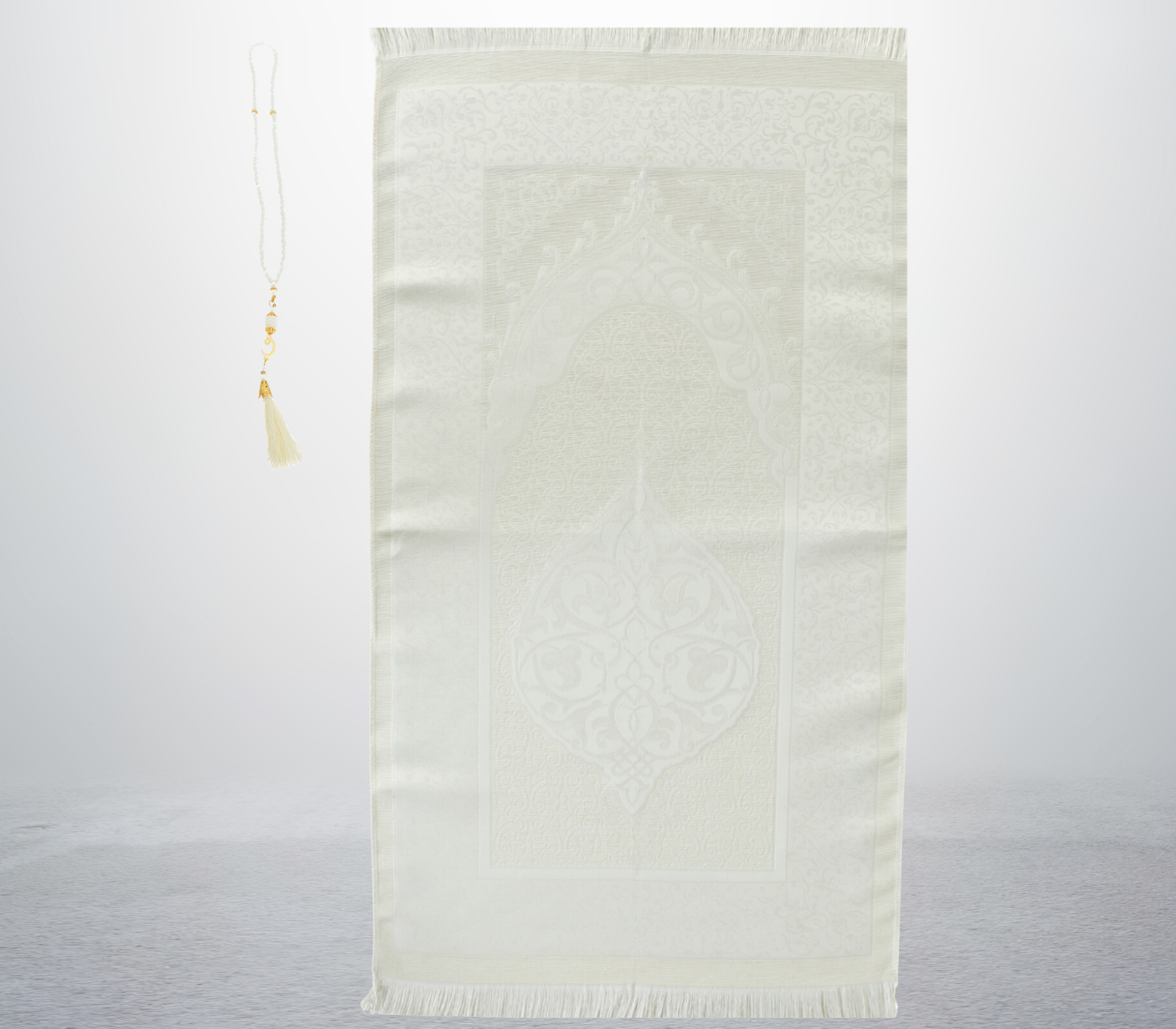 Prayer Rug With Tasbih | Muslim Carpet | Praying Mat With Prayer Beads - Green