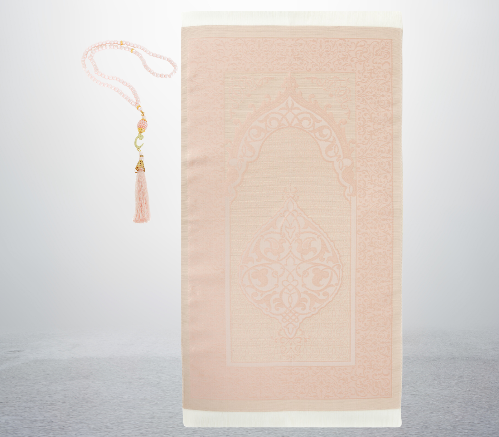 Prayer Rug With Tasbih | Muslim Carpet | Praying Mat With Prayer Beads - Green