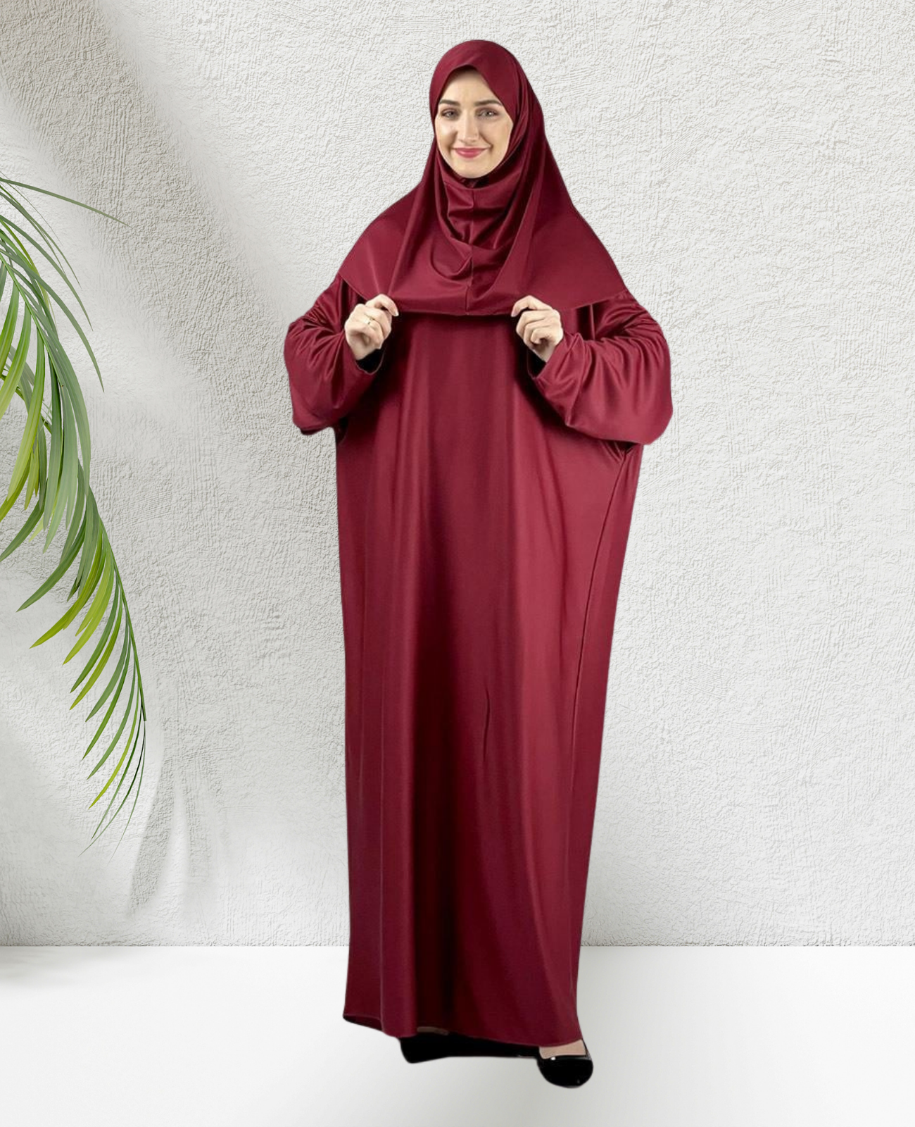Gebetskleidung für Frauen mit Hijab, muslimische Outfits, lange Robe, Abaya, türkische islamische Kleider, Dubai, Kaftan mit Rosenkranz