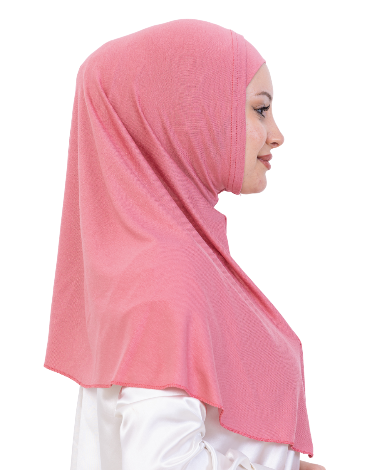 Instant Hijab With Cap Non Pleated - Dusty Rose