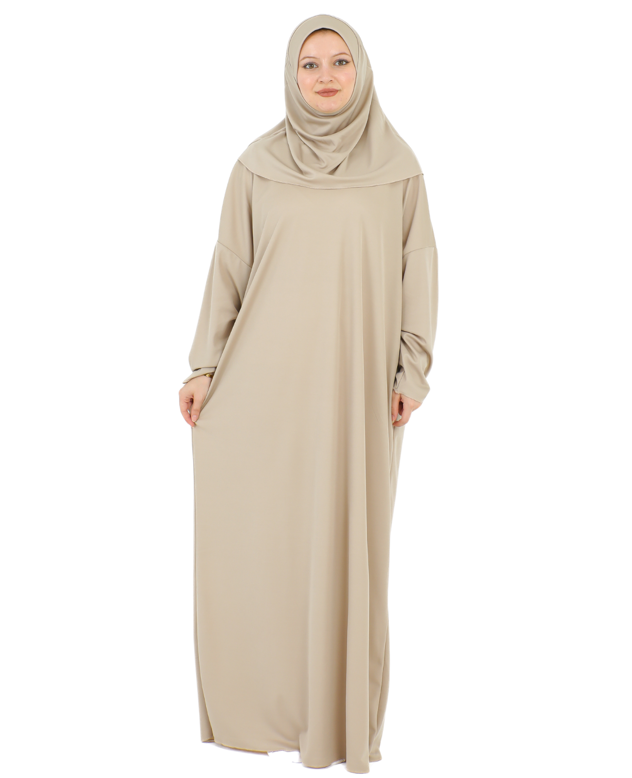 Gebetskleidung für Frauen mit Hijab, muslimische Outfits, lange Robe, Abaya, türkische islamische Kleider, Dubai, Kaftan mit Rosenkranz