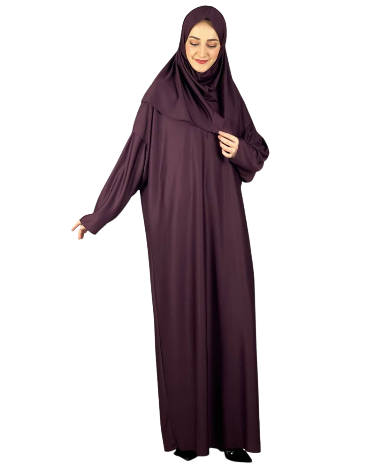 Prayer Dress for Women With Tasbeeh and Prayer Rug - Black