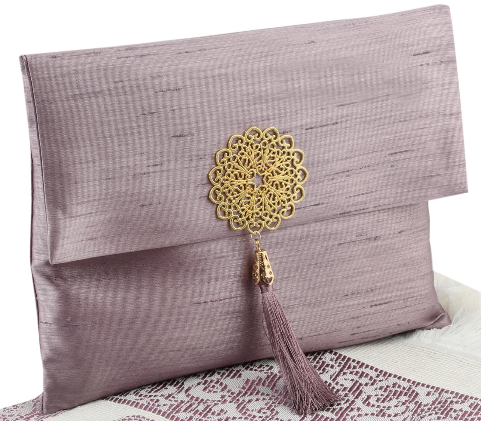 Prayer Rug With Tasbih and Portable Bag - Powder Pink