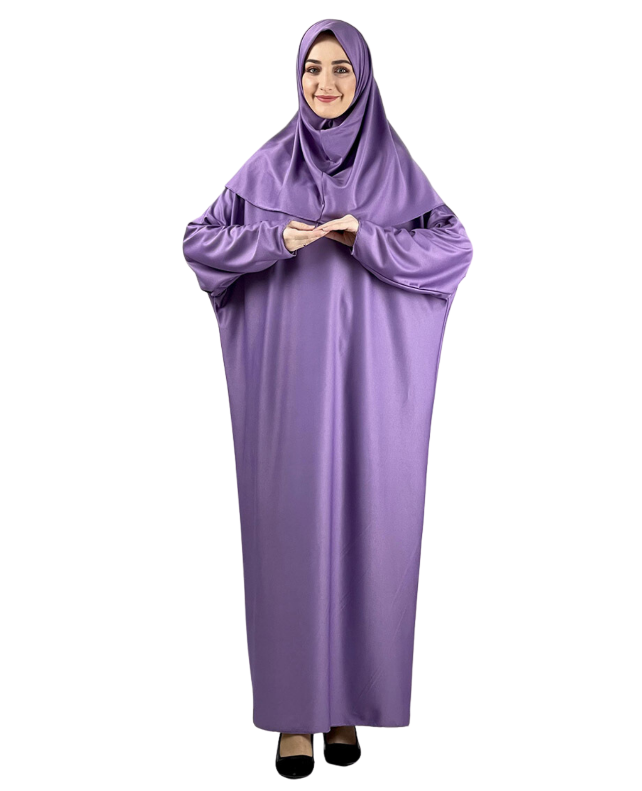 Prayer Dress for Women With Tasbeeh and Prayer Rug - Black