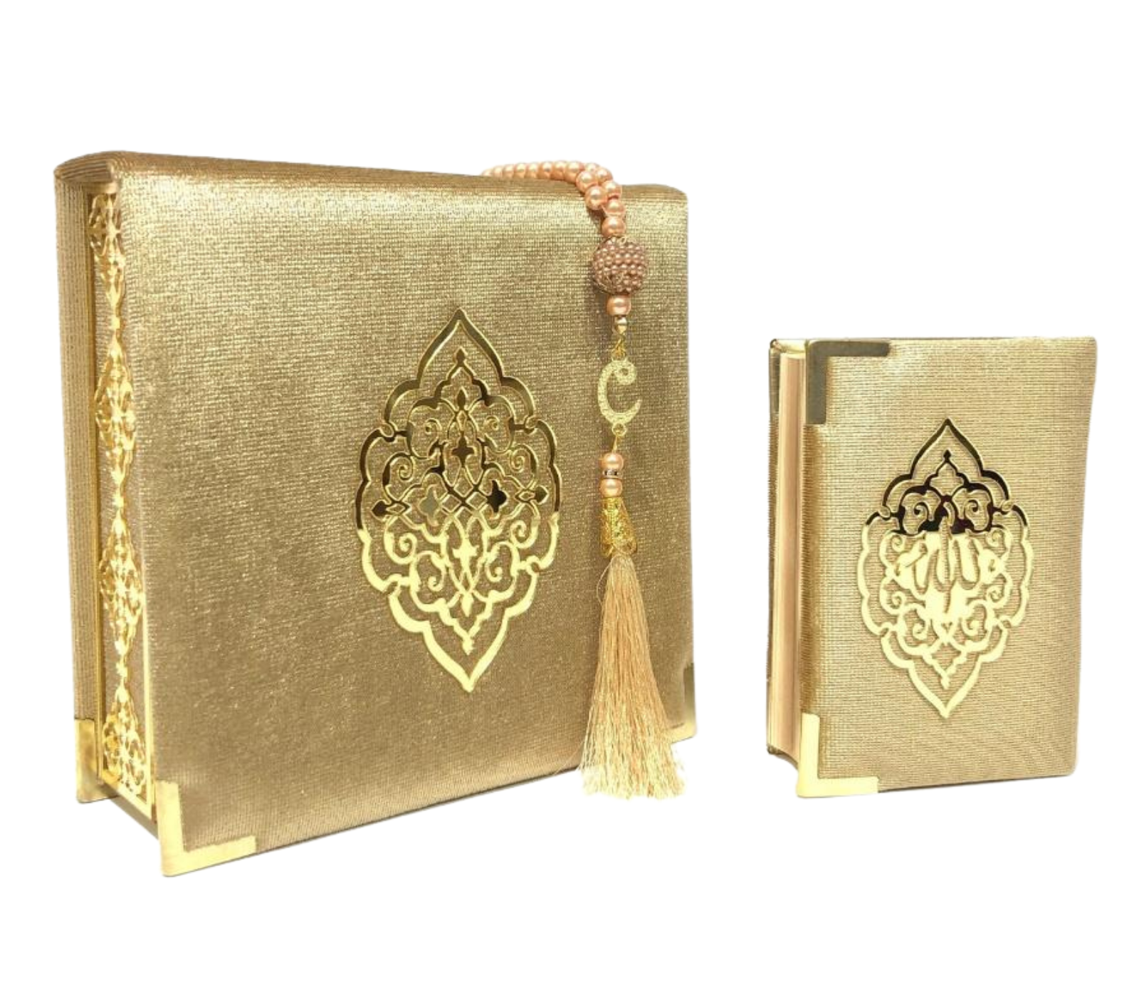 Velvet Covered Quran & Tasbih Box - Black