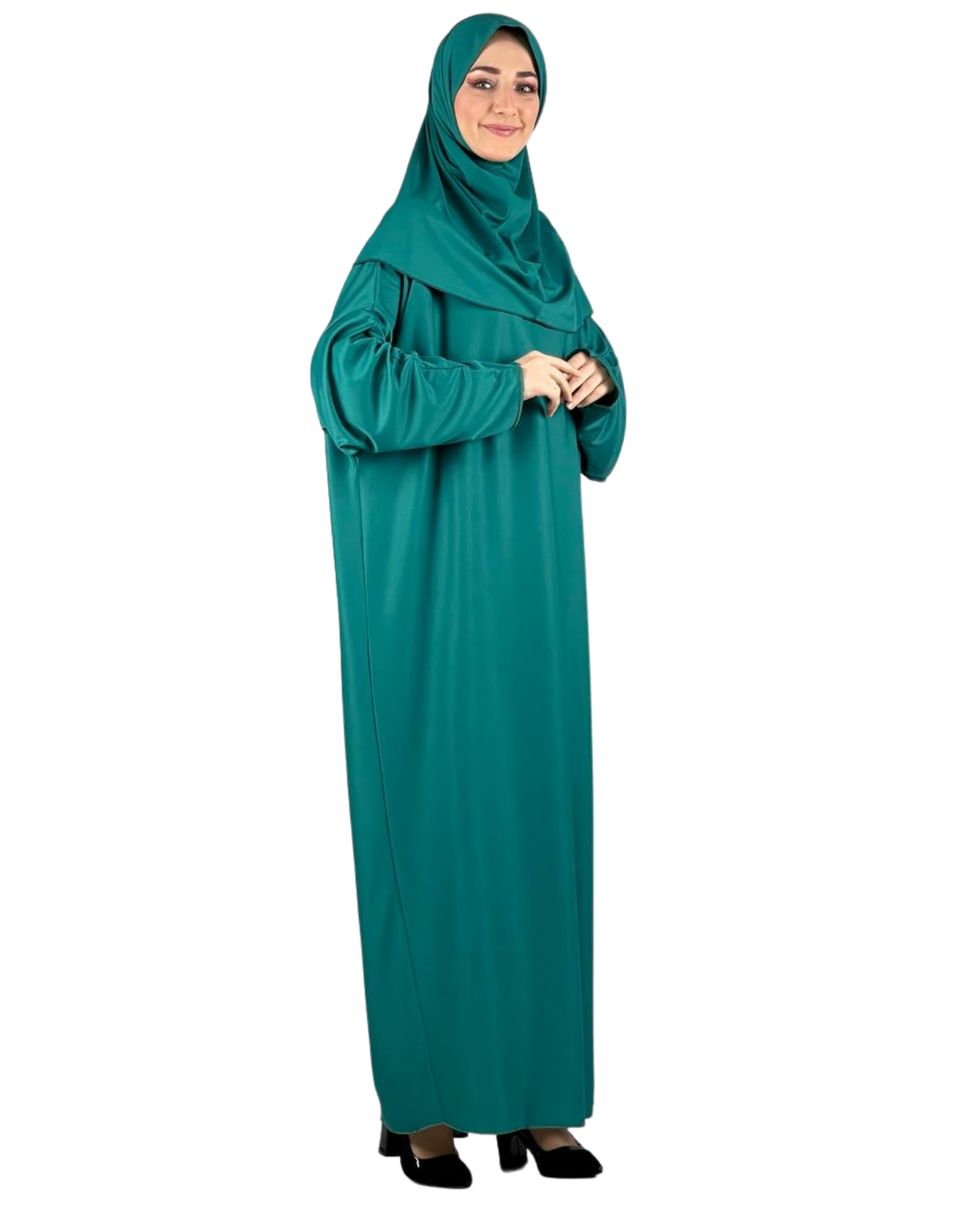 Prayer Dress for Women With Tasbeeh and Prayer Rug - Black