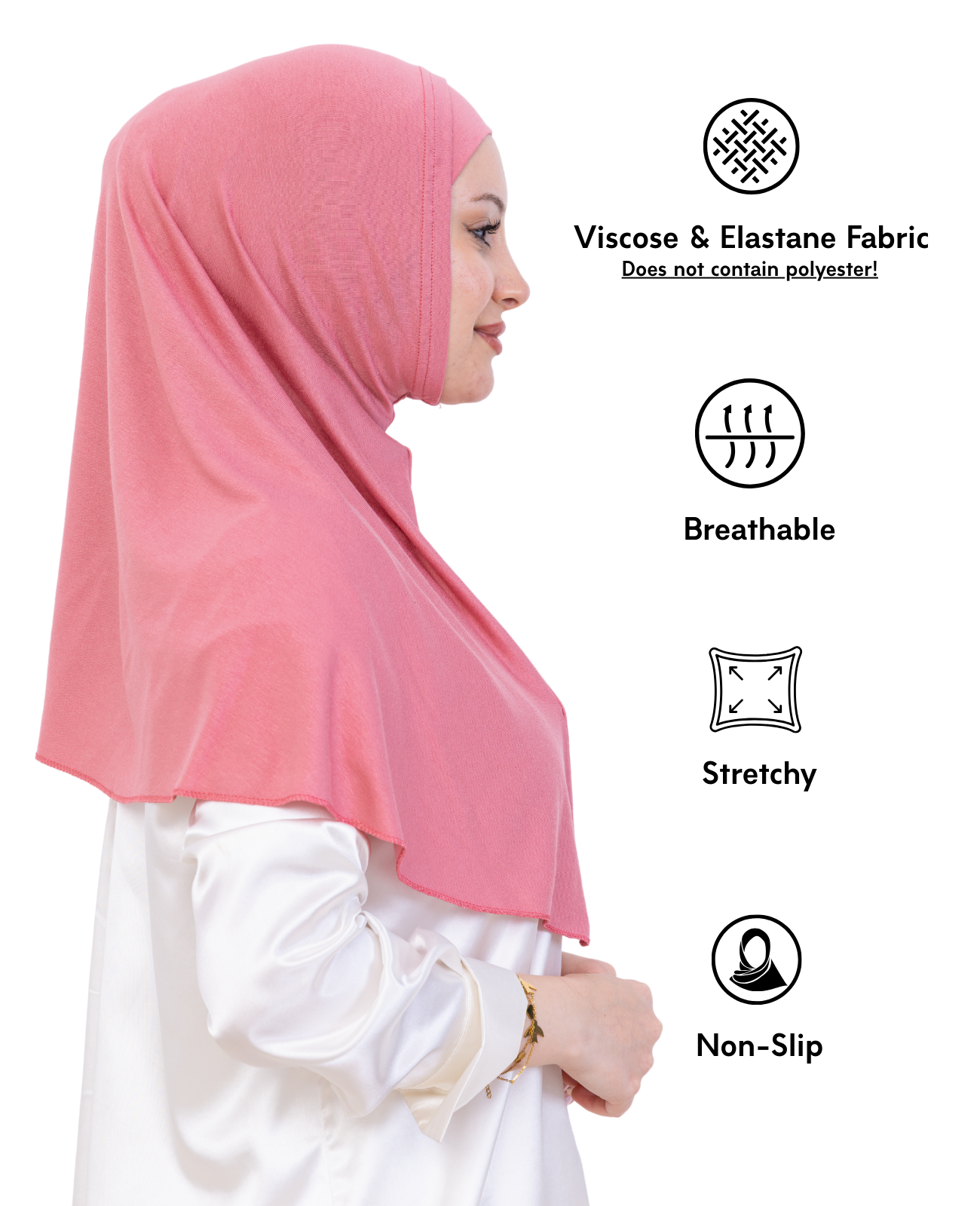 Instant Hijab With Cap Non Pleated - Black