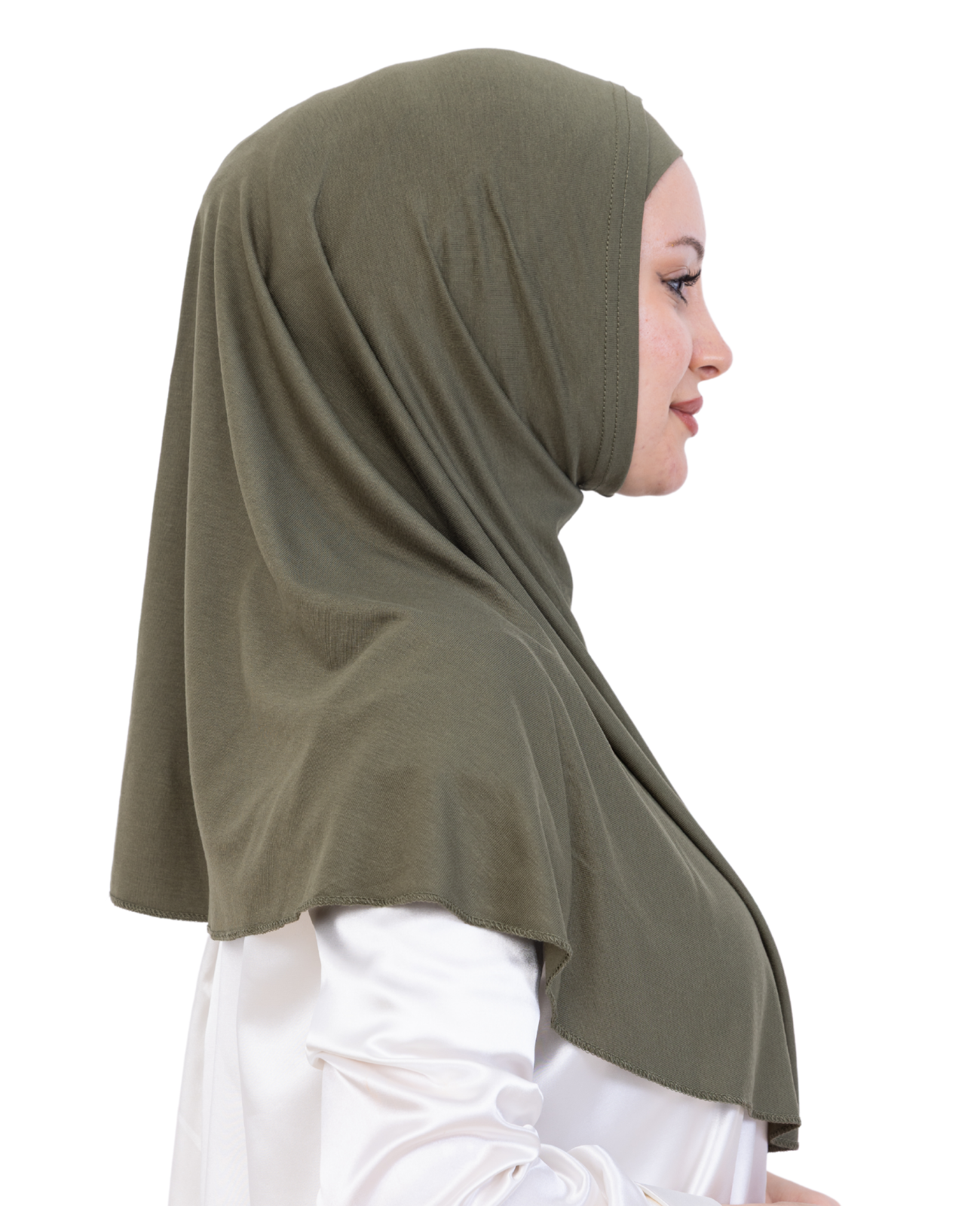 Instant Hijab With Cap Non Pleated - Khaki