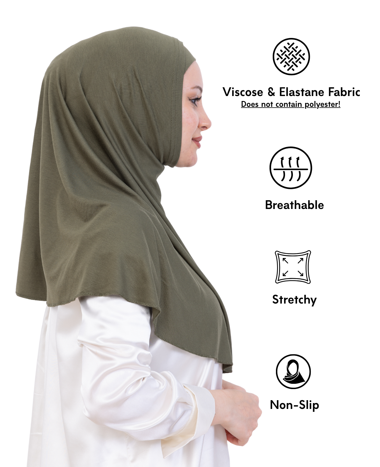 Instant Hijab With Cap Non Pleated - Black