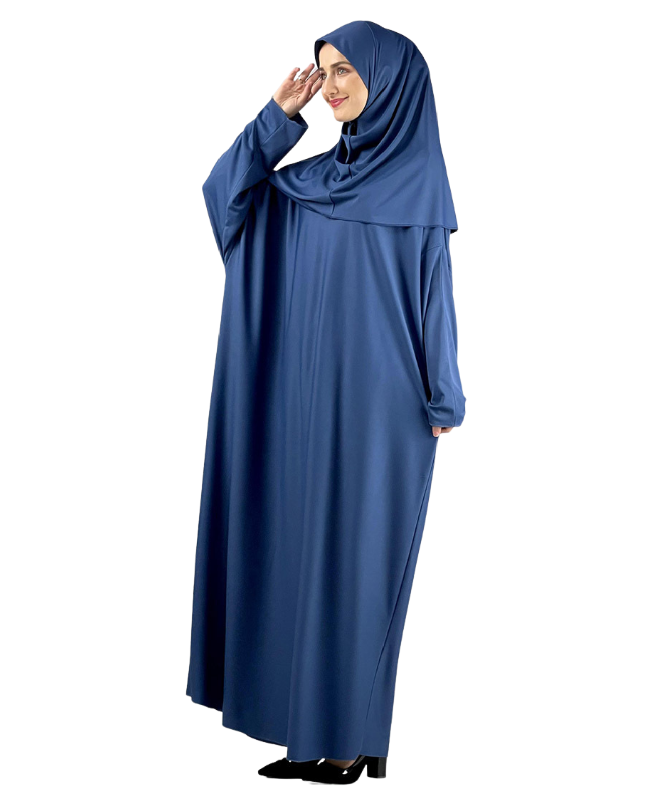 Prayer Dress for Women With Tasbeeh and Prayer Rug - Black