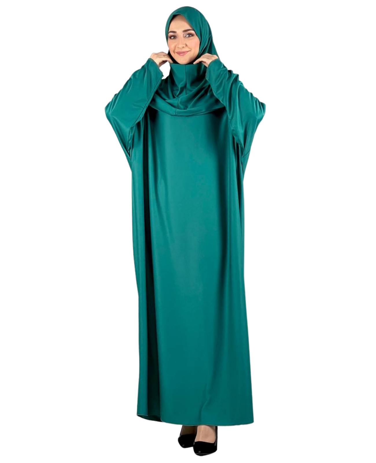 Prayer Dress for Women With Tasbeeh and Prayer Rug - Black