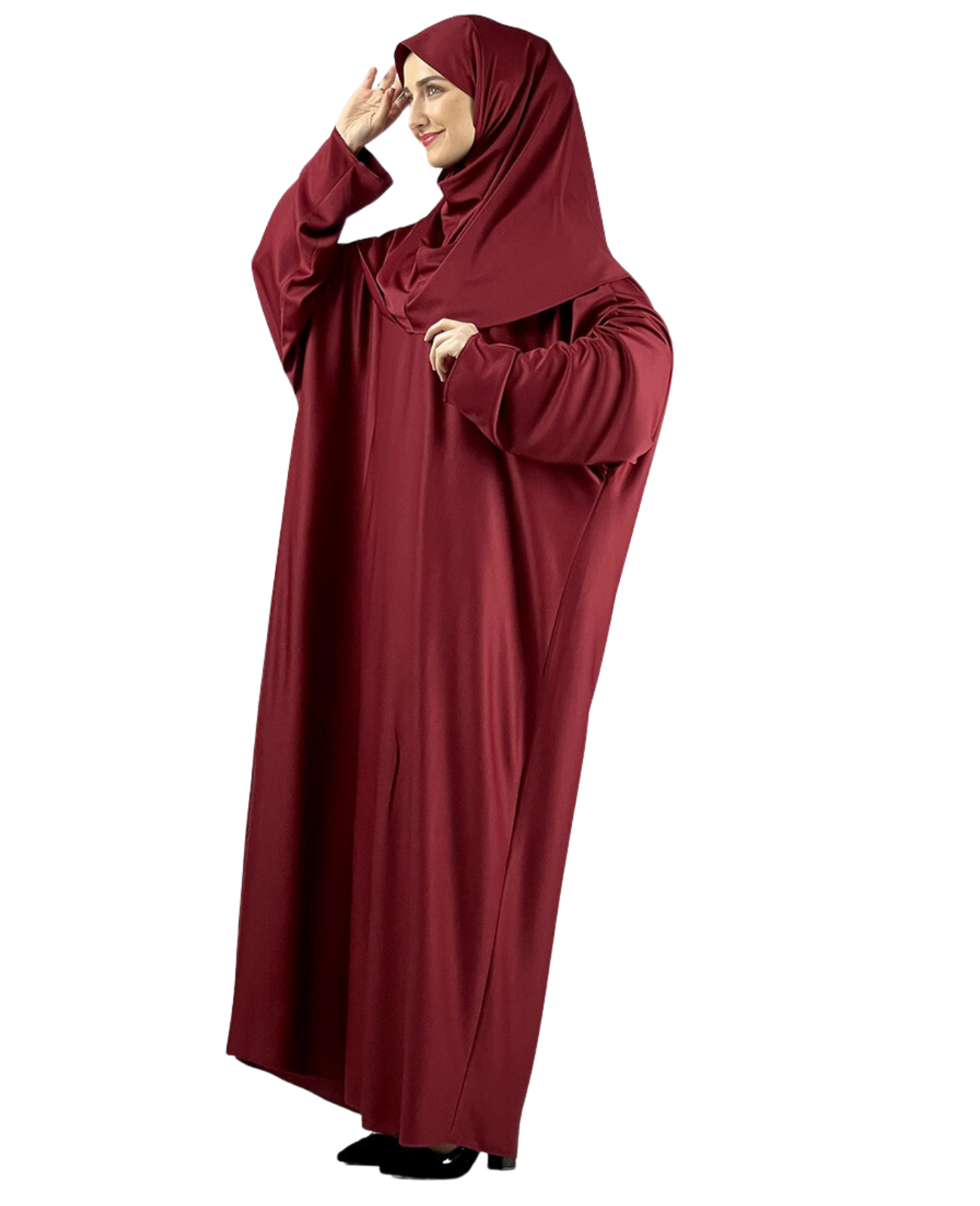 Prayer Dress for Women With Tasbeeh and Prayer Rug - Black