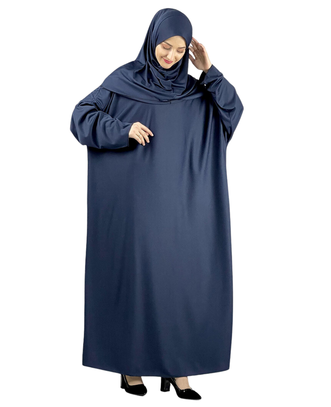 Prayer Dress for Women With Tasbeeh and Prayer Rug - Black