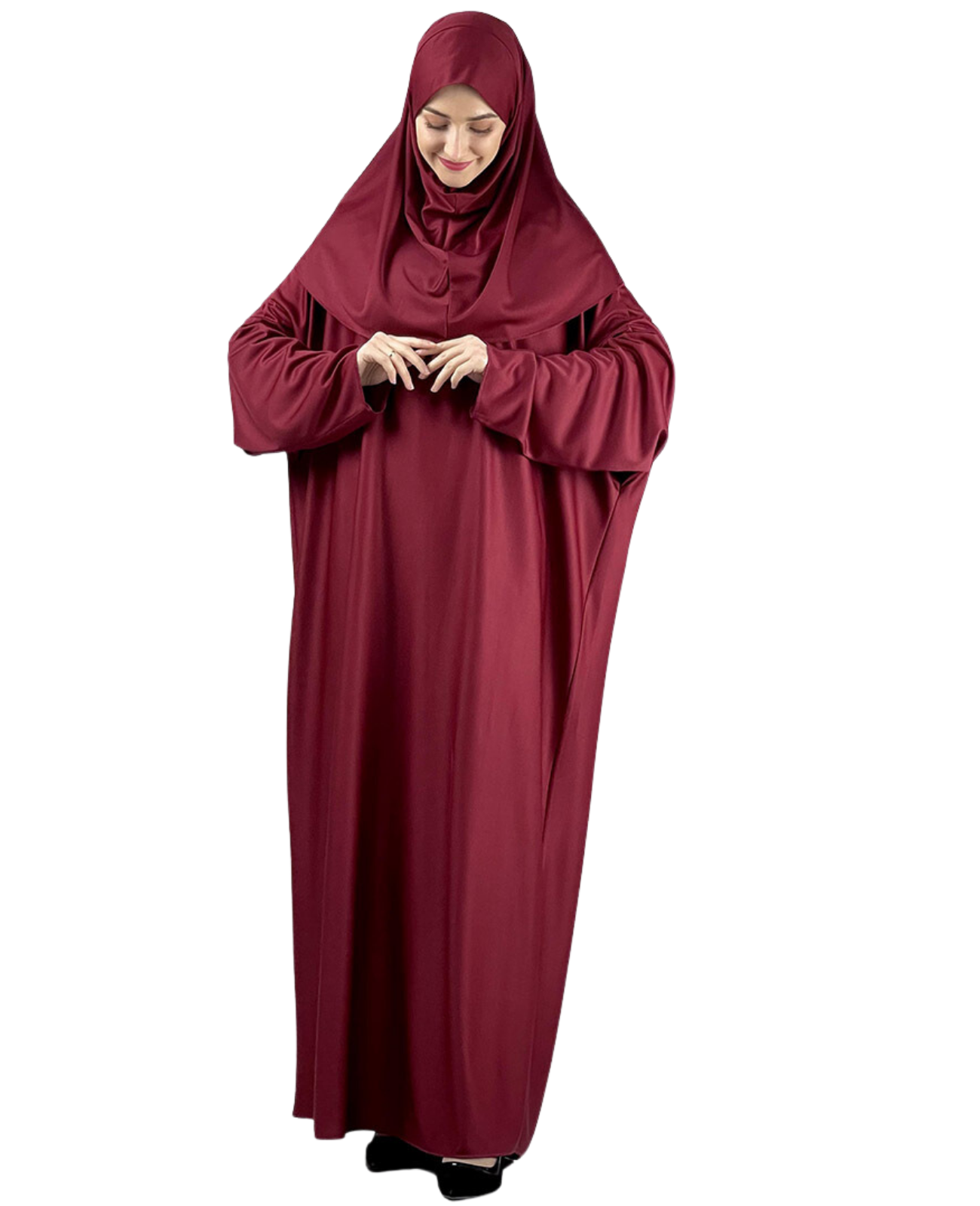 Gebetskleidung für Frauen mit Hijab, muslimische Outfits, lange Robe, Abaya, türkische islamische Kleider, Dubai, Kaftan mit Rosenkranz