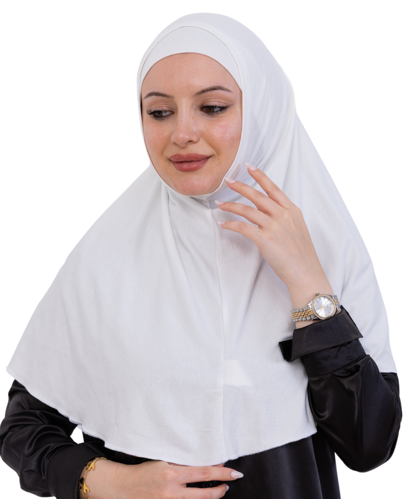 Instant Hijab With Cap Non Pleated - Black
