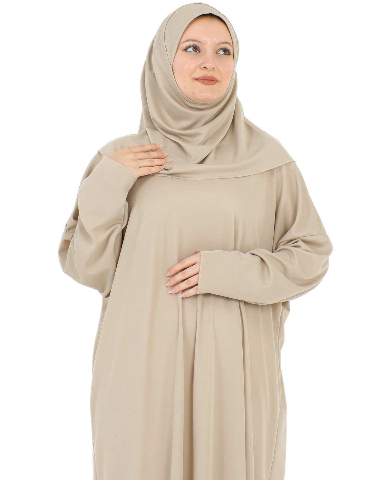 Gebetskleidung für Frauen mit Hijab, muslimische Outfits, lange Robe, Abaya, türkische islamische Kleider, Dubai, Kaftan mit Rosenkranz