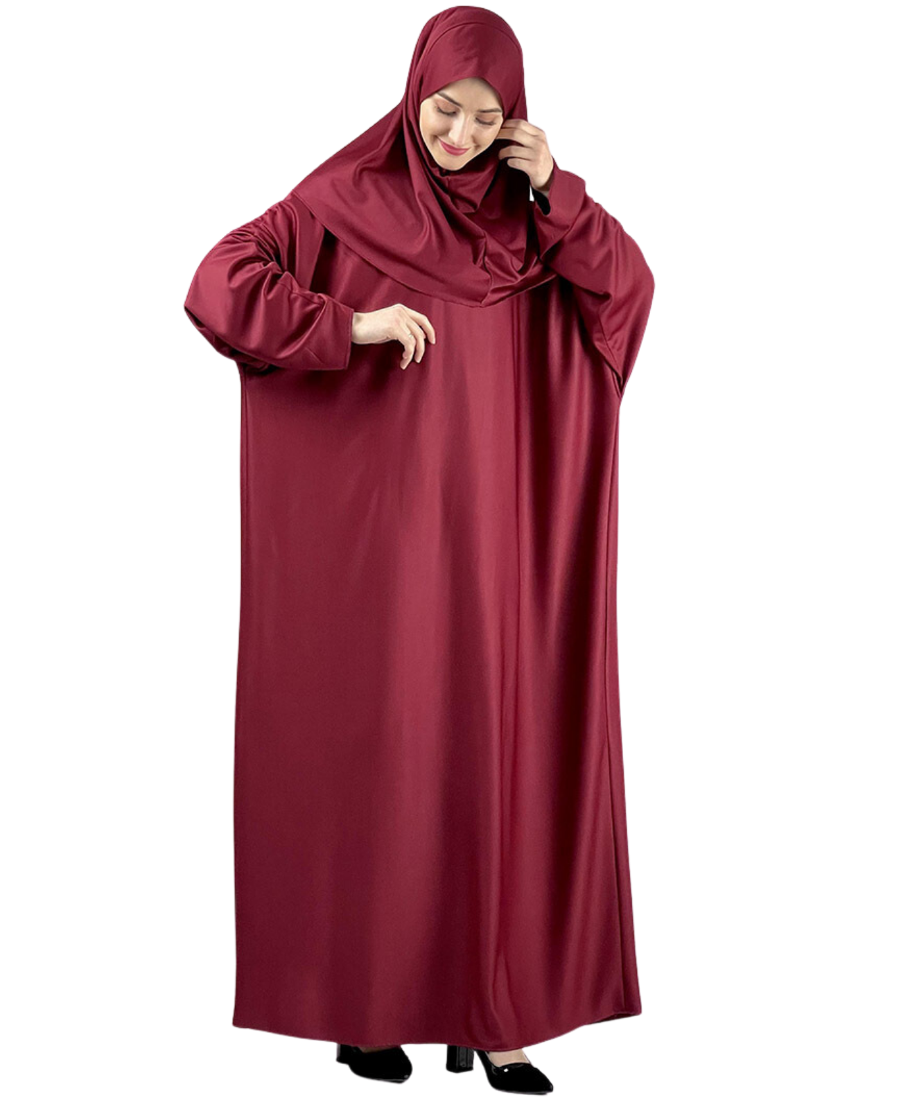 Prayer Dress for Women With Tasbeeh and Prayer Rug - Black