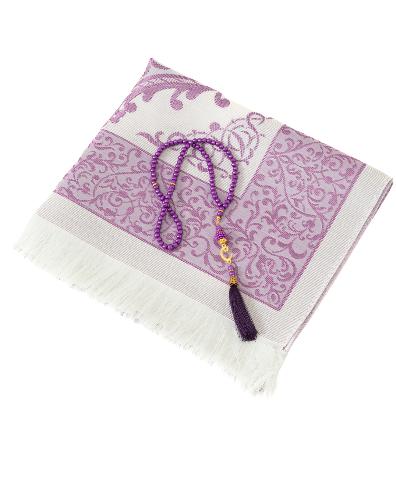 Prayer Rug With Tasbih | Muslim Carpet | Praying Mat With Prayer Beads - Green
