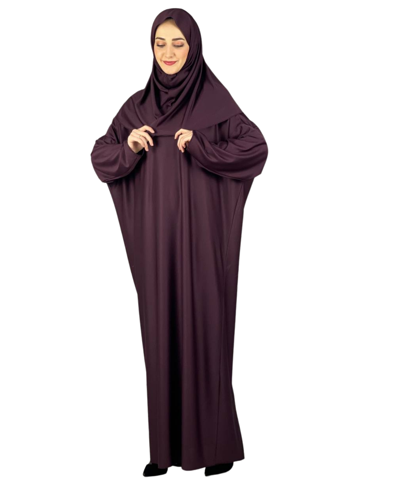 Prayer Dress for Women With Tasbeeh and Prayer Rug - Black