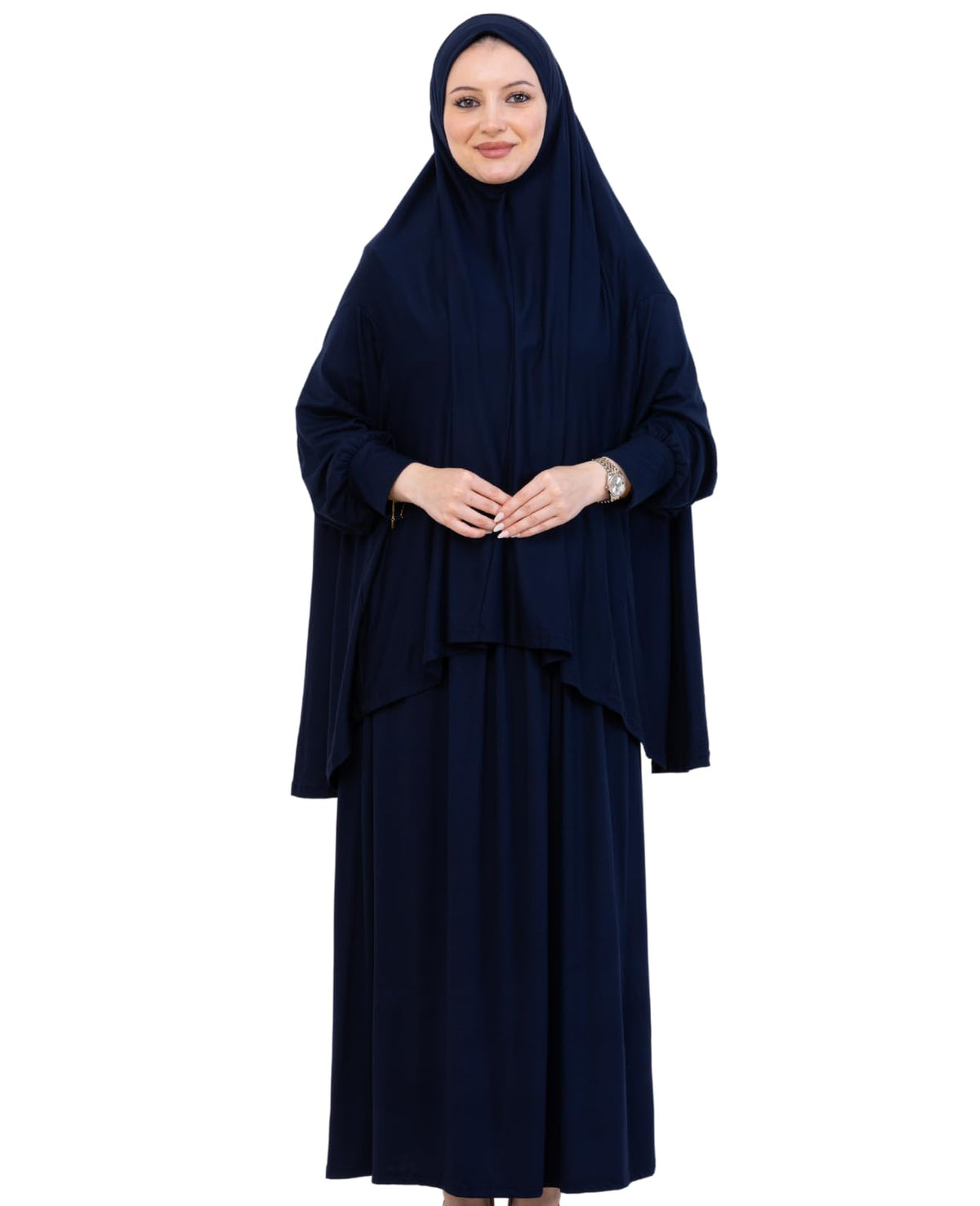 prayer dress cotton Navy Blue Two Piece Set Viscose full prayer cotton prayer hijab 12 Elegant Black Wedding nav-137 and elegance color:Rose Gold