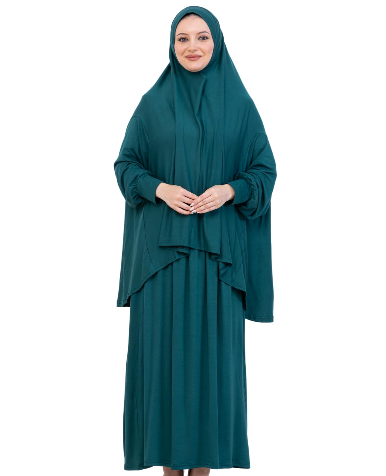 Prien Soft Prayer Dress For Women, Muslim Abaya Hijab Set, Long Turkish Cotton Praying Outfit, Islamic Clothes For Ramadan