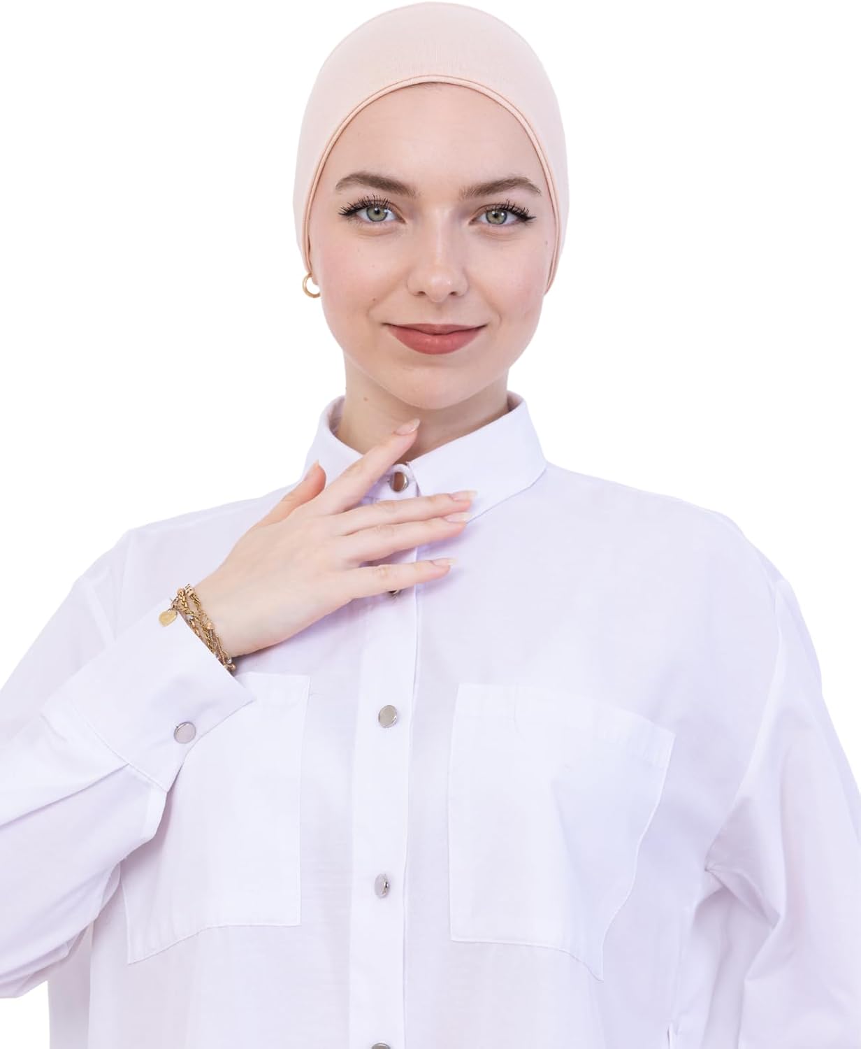 Prien Women Cotton Hijab Cap, Stretchy Head Cover, Pre-Sewn Inner Muslim Scarf Undercap, Non Slip Headband for Daily Wear