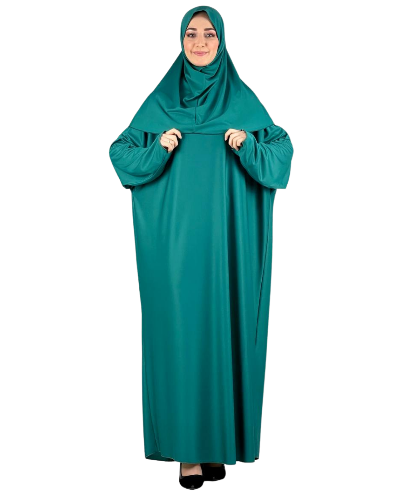 Prayer Dress for Women With Tasbeeh and Prayer Rug - Black