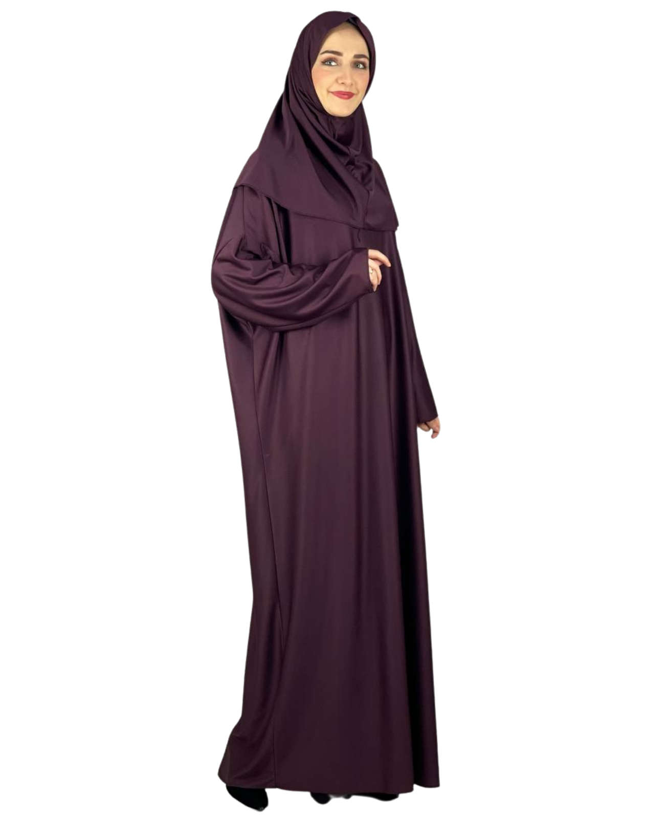 Prayer Dress for Women With Tasbeeh and Prayer Rug - Black