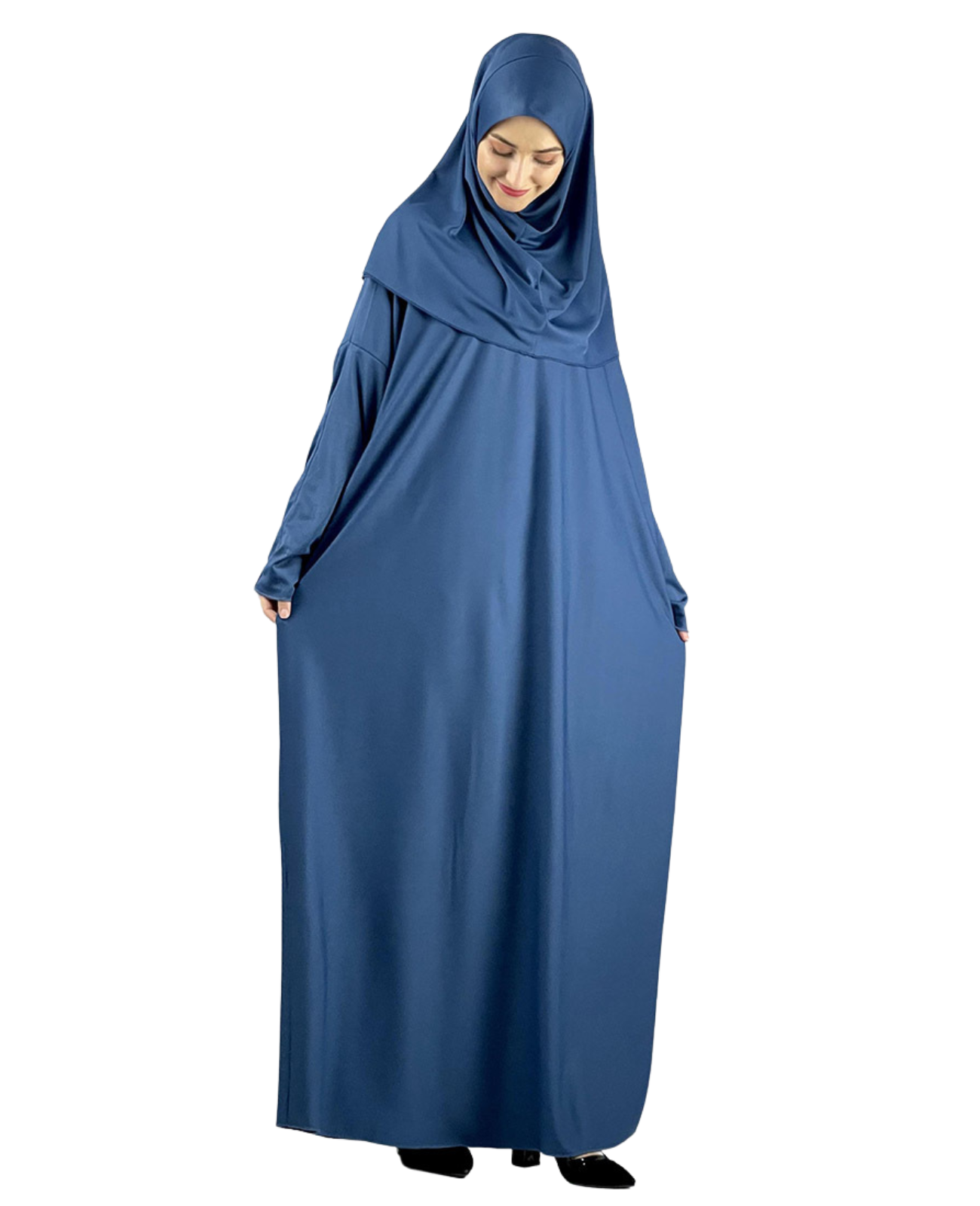 Gebetskleidung für Frauen mit Hijab, muslimische Outfits, lange Robe, Abaya, türkische islamische Kleider, Dubai, Kaftan mit Rosenkranz