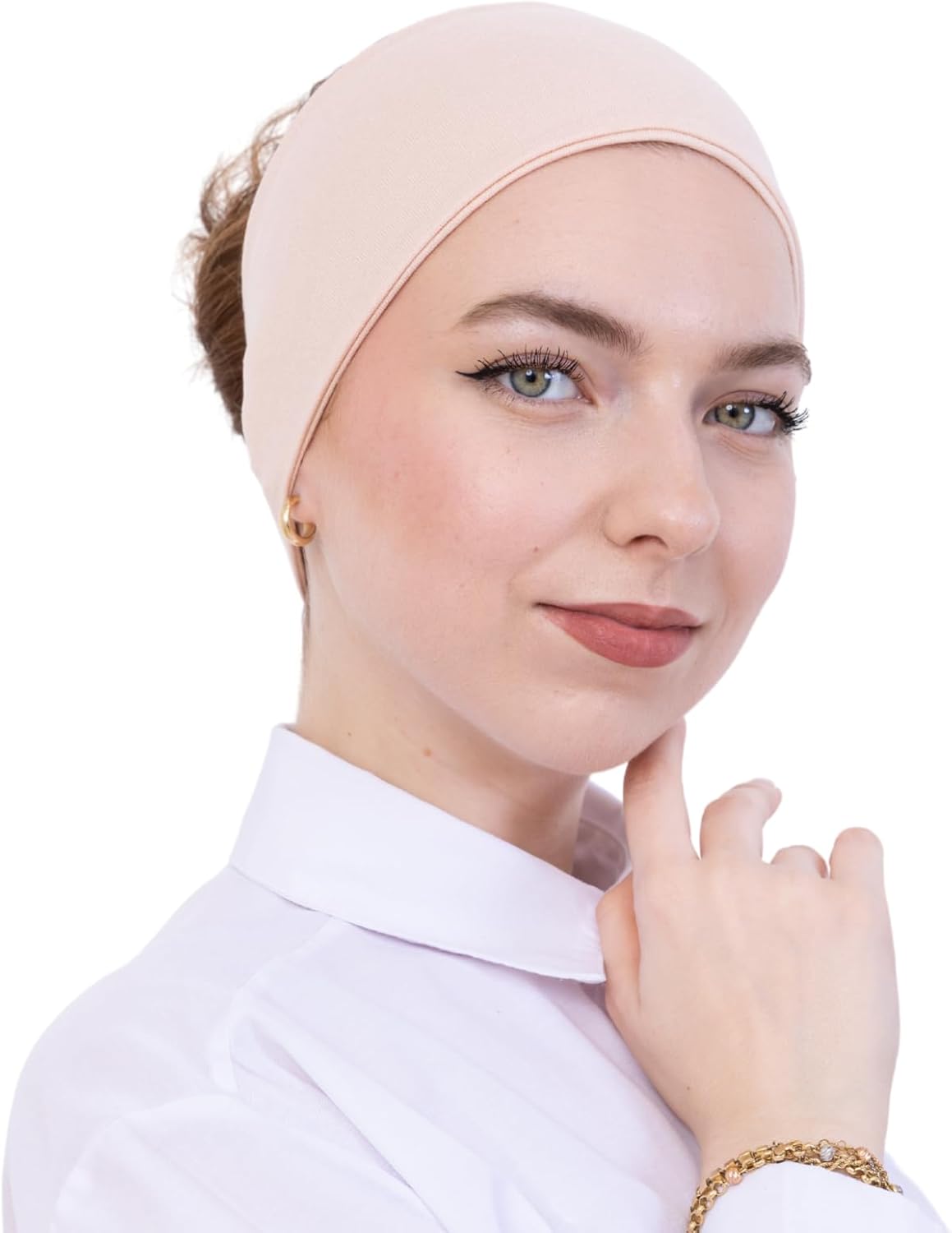Prien Women Cotton Hijab Cap, Stretchy Head Cover, Pre-Sewn Inner Muslim Scarf Undercap, Non Slip Headband for Daily Wear