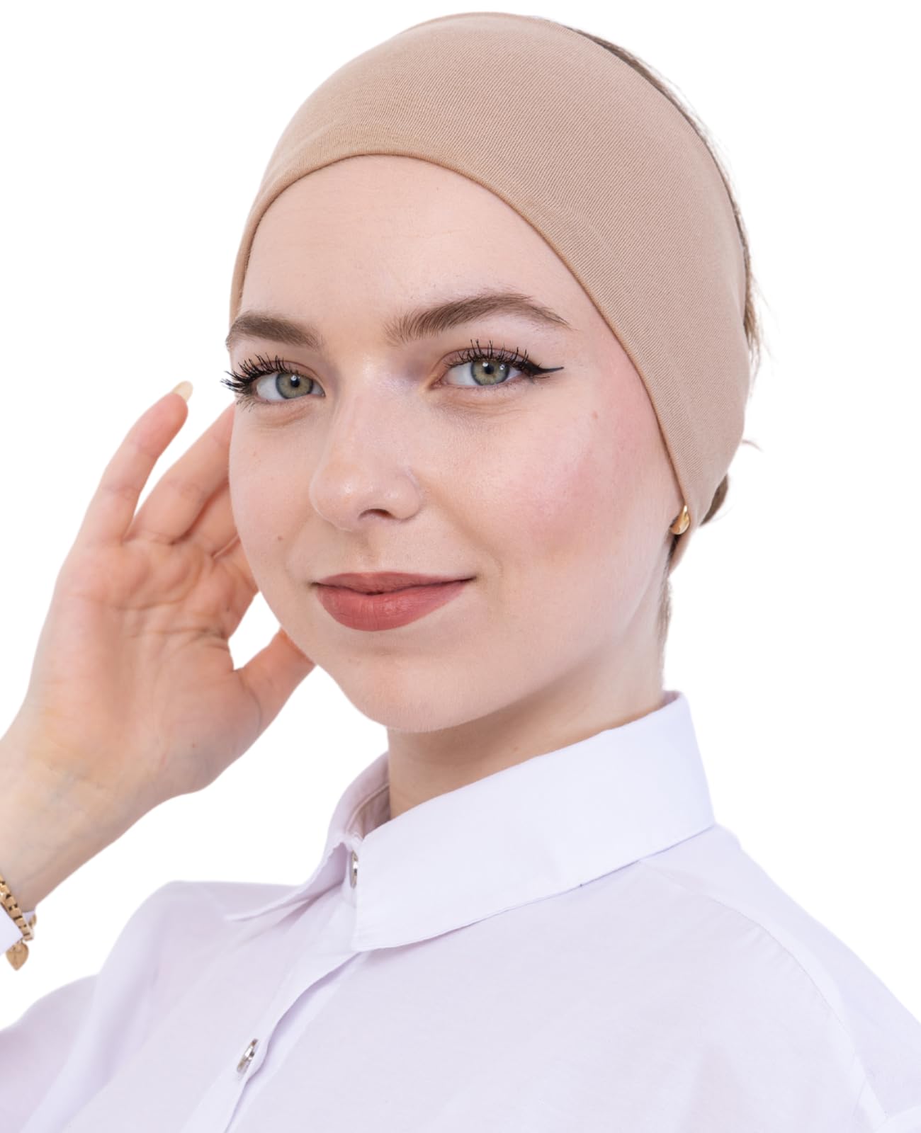 Prien Women Cotton Hijab Cap, Stretchy Head Cover, Pre-Sewn Inner Muslim Scarf Undercap, Non Slip Headband for Daily Wear