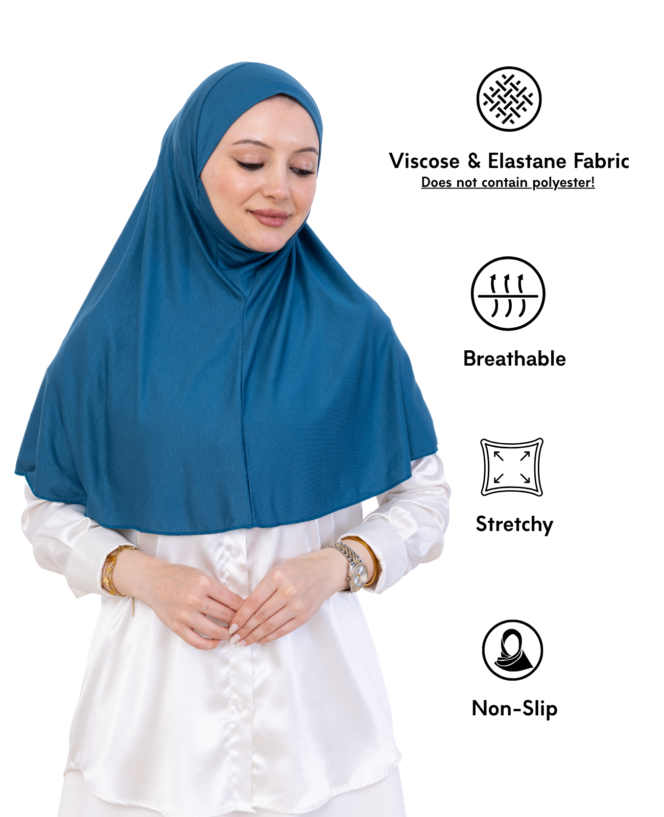 Instant Hijab With Niqab - Light Blue