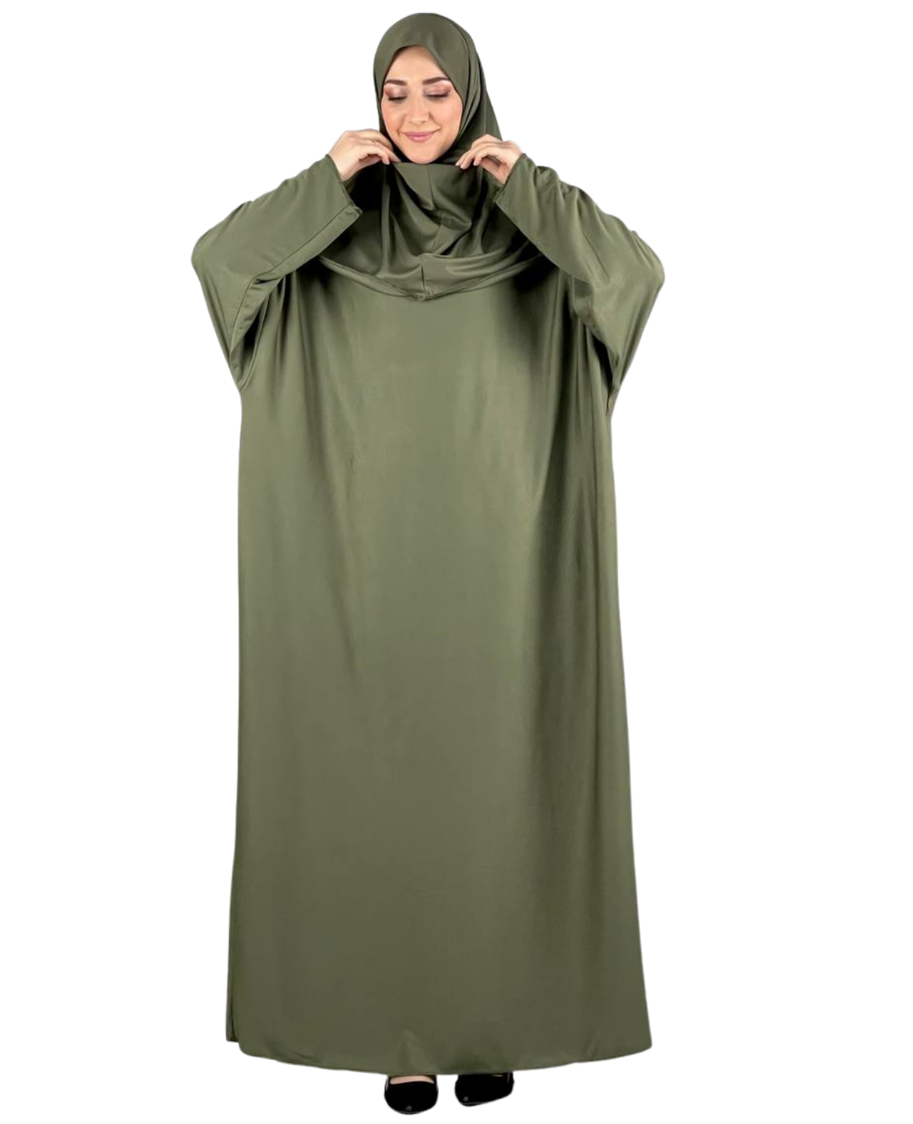 Gebetskleidung für Frauen mit Hijab, muslimische Outfits, lange Robe, Abaya, türkische islamische Kleider, Dubai, Kaftan mit Rosenkranz