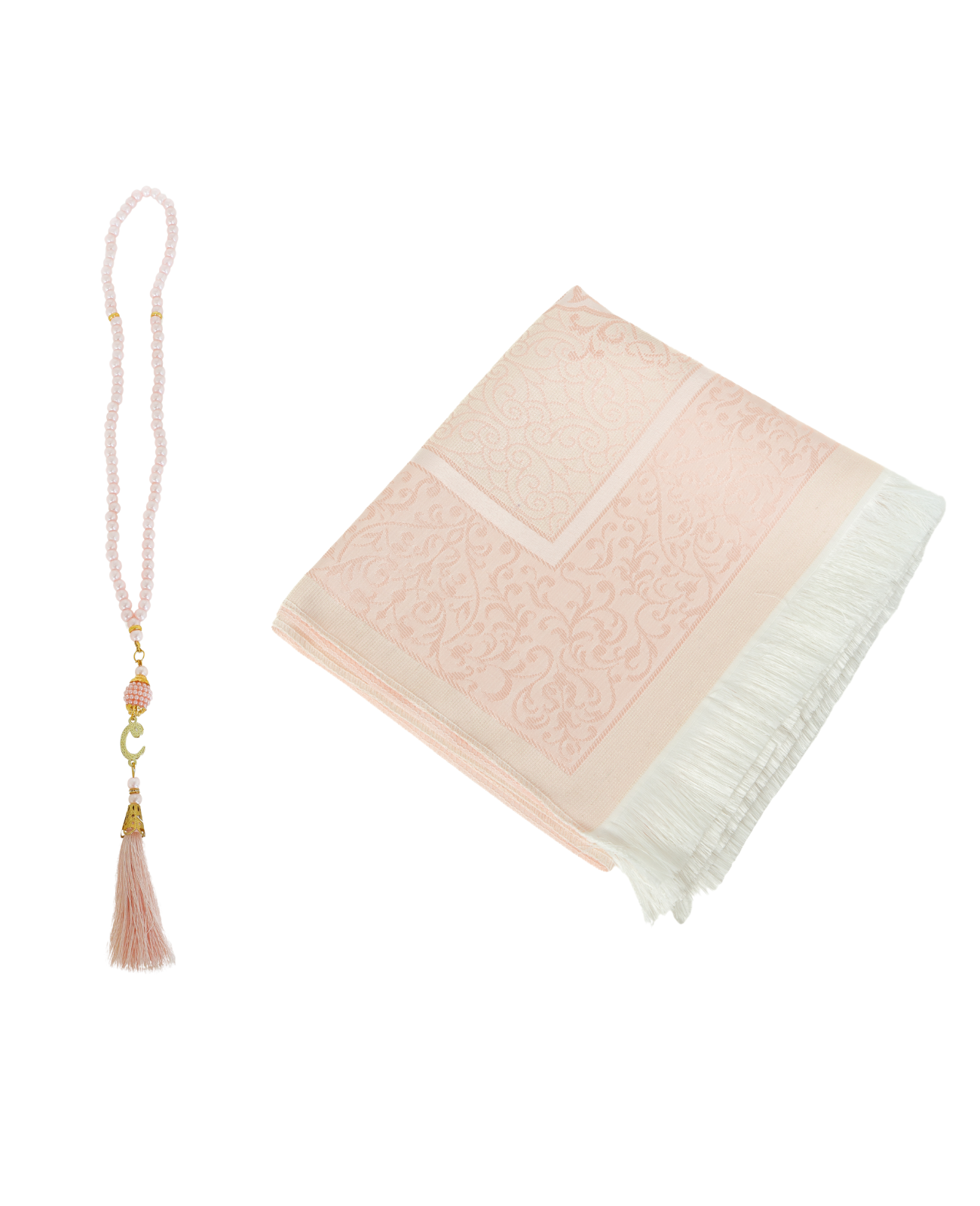 Prayer Rug With Tasbih | Muslim Carpet | Praying Mat With Prayer Beads - Green