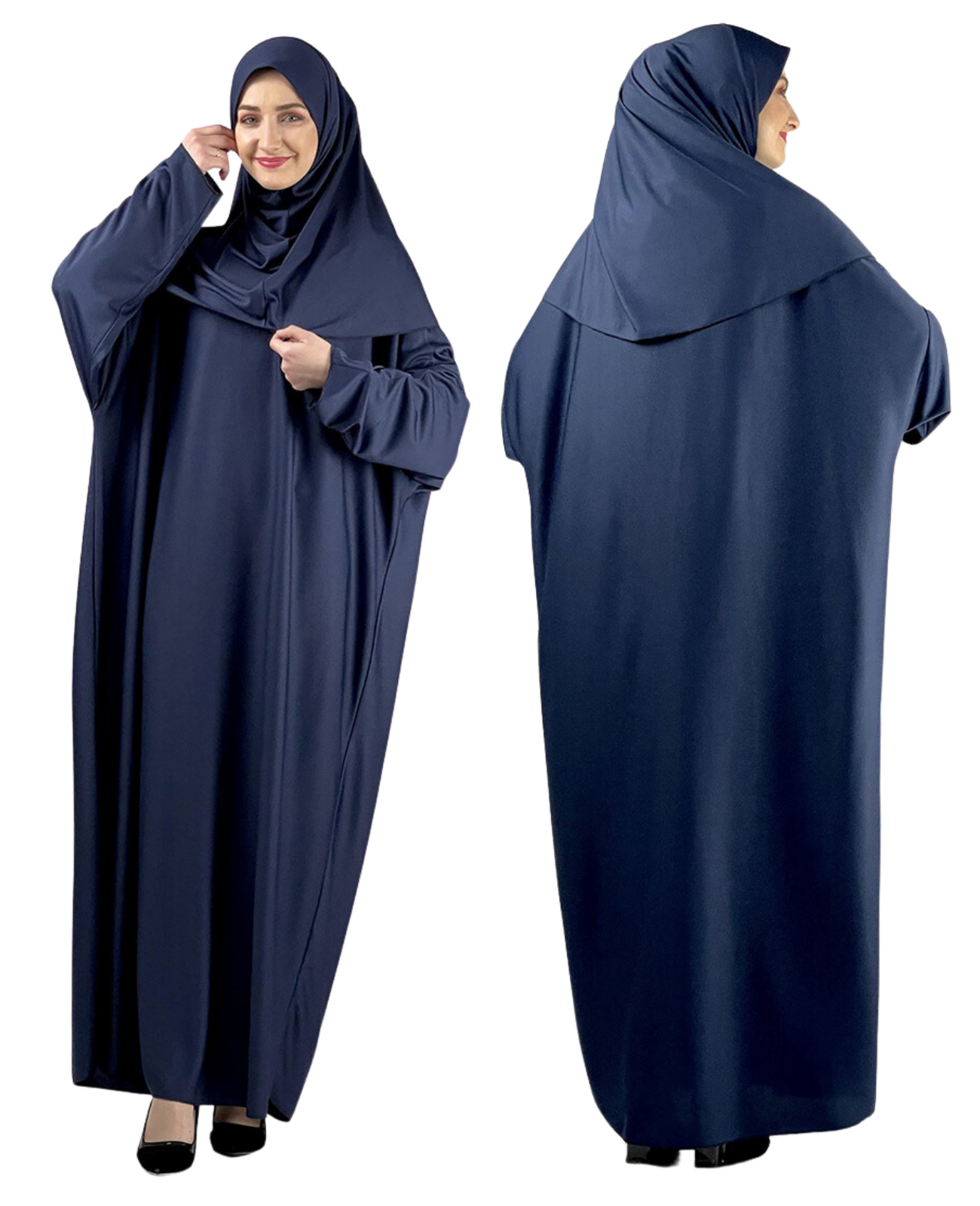 Prayer Dress for Women With Tasbeeh and Prayer Rug - Black