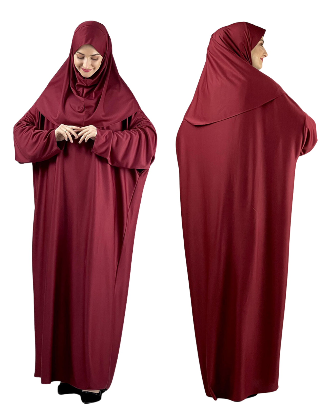 Prayer Dress for Women With Tasbeeh and Prayer Rug - Black