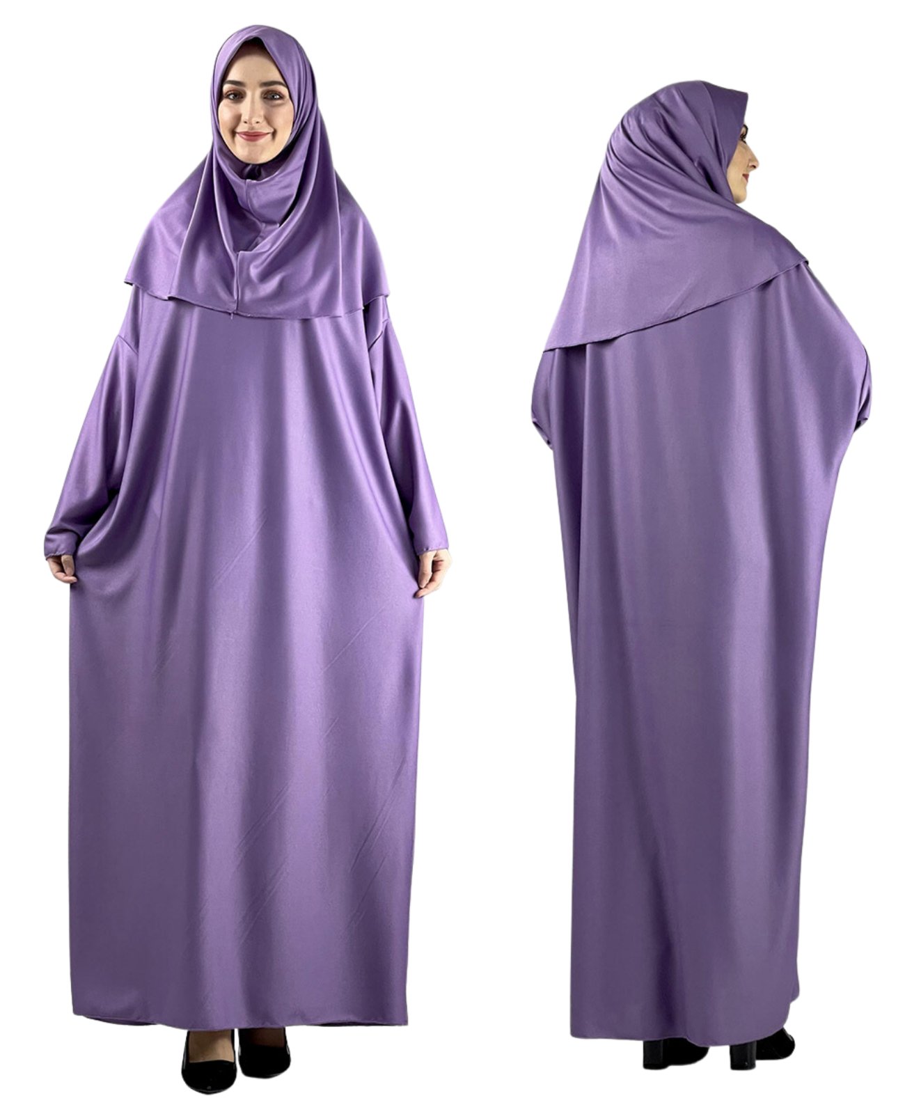 Gebetskleidung für Frauen mit Hijab, muslimische Outfits, lange Robe, Abaya, türkische islamische Kleider, Dubai, Kaftan mit Rosenkranz