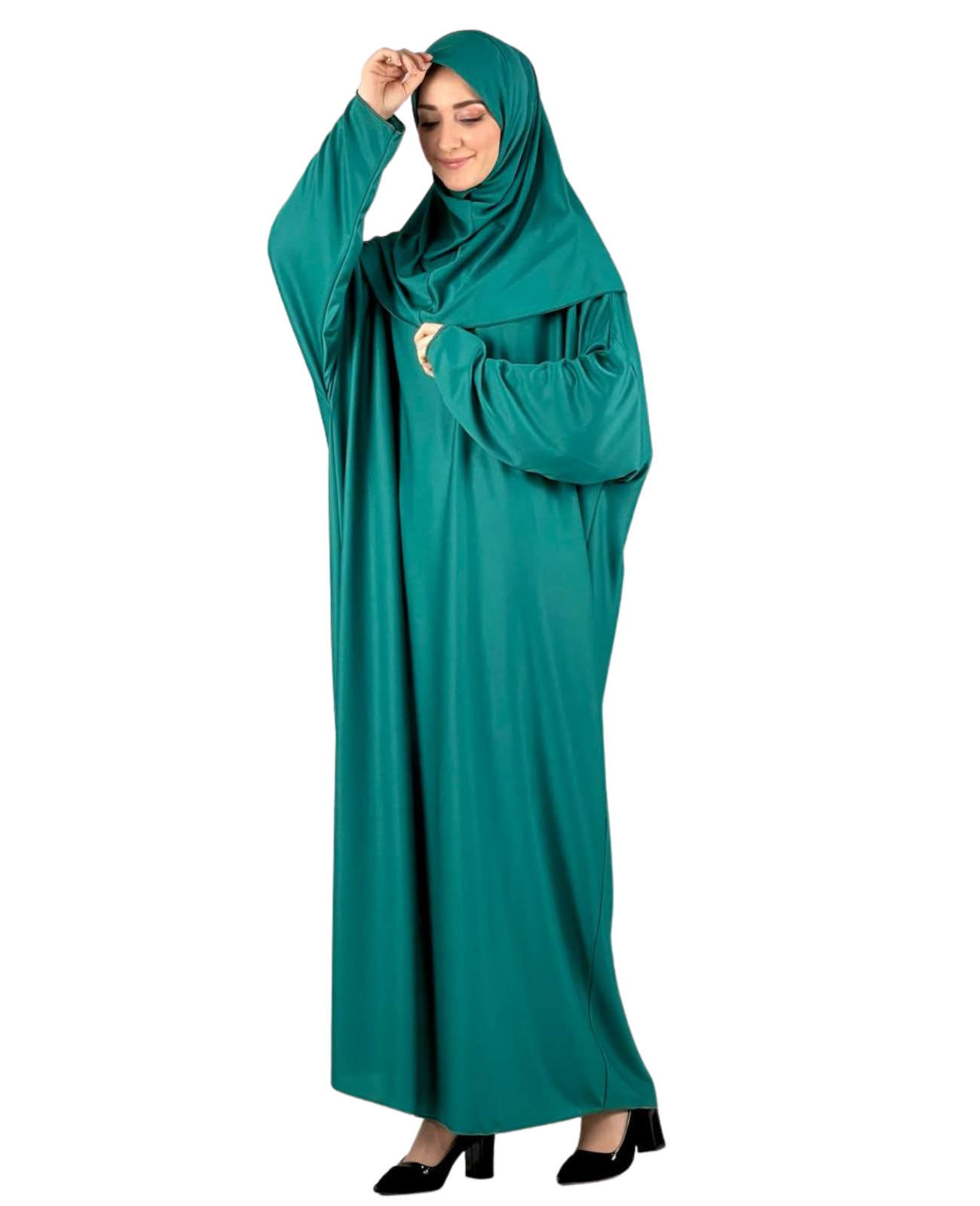Prayer Dress for Women With Tasbeeh and Prayer Rug - Black