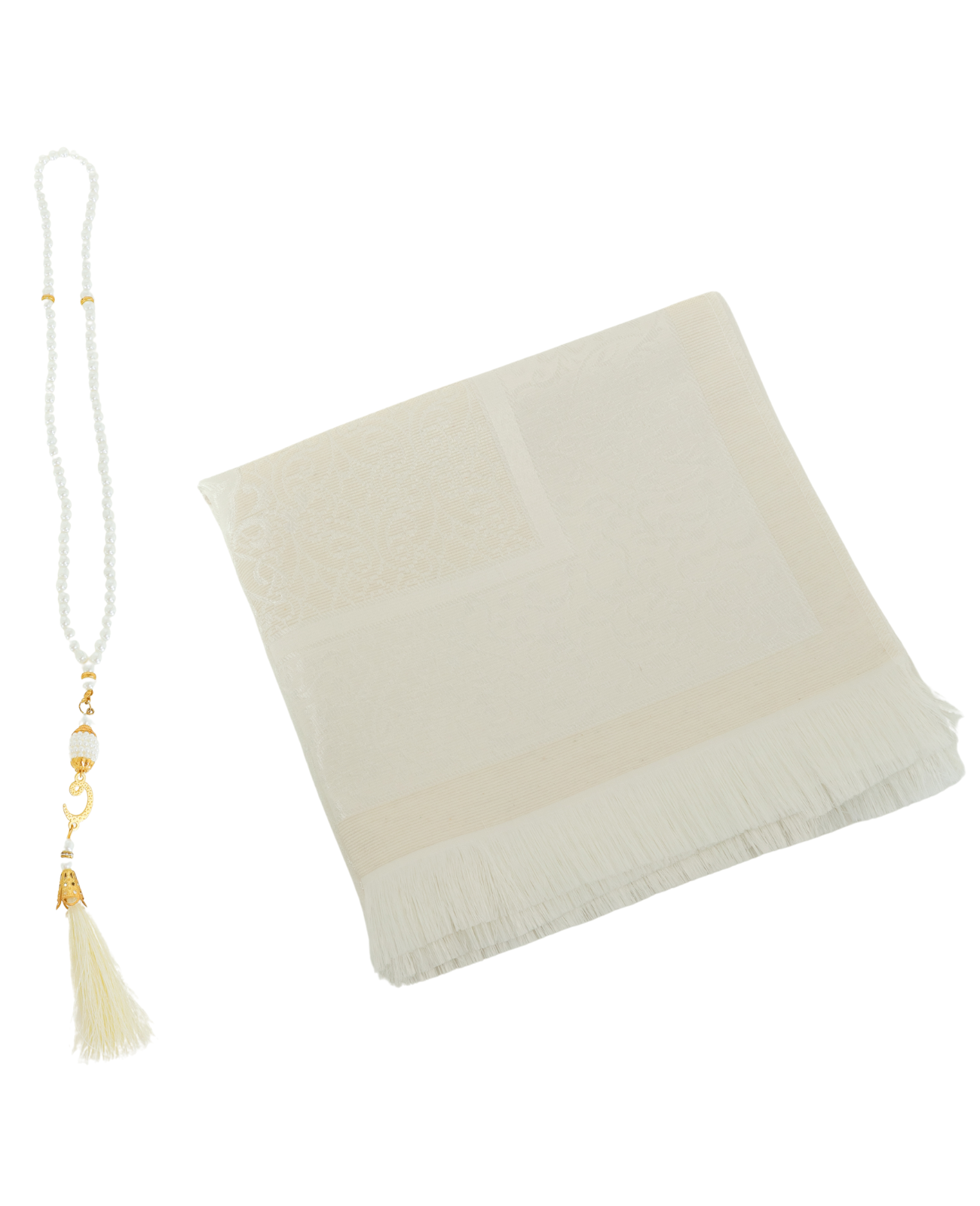 Prayer Rug With Tasbih | Muslim Carpet | Praying Mat With Prayer Beads - Green