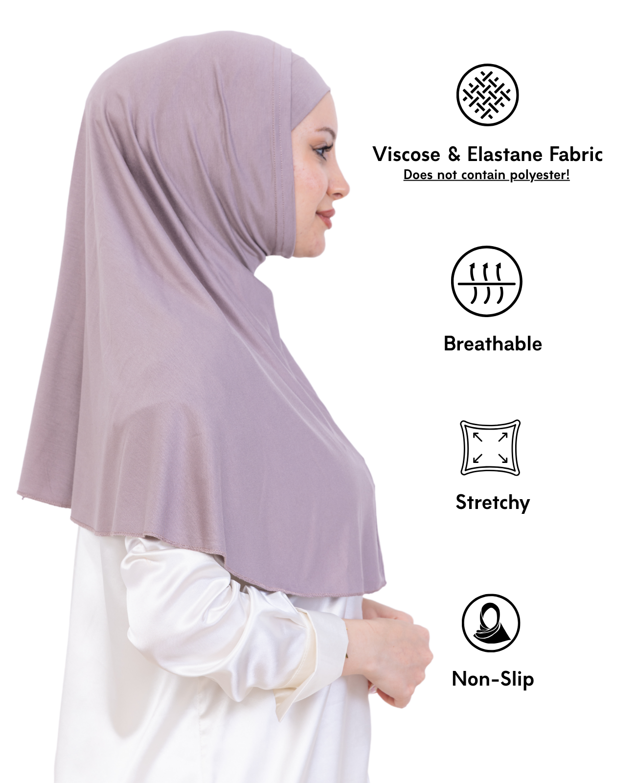 Instant Hijab With Cap Non Pleated - Black