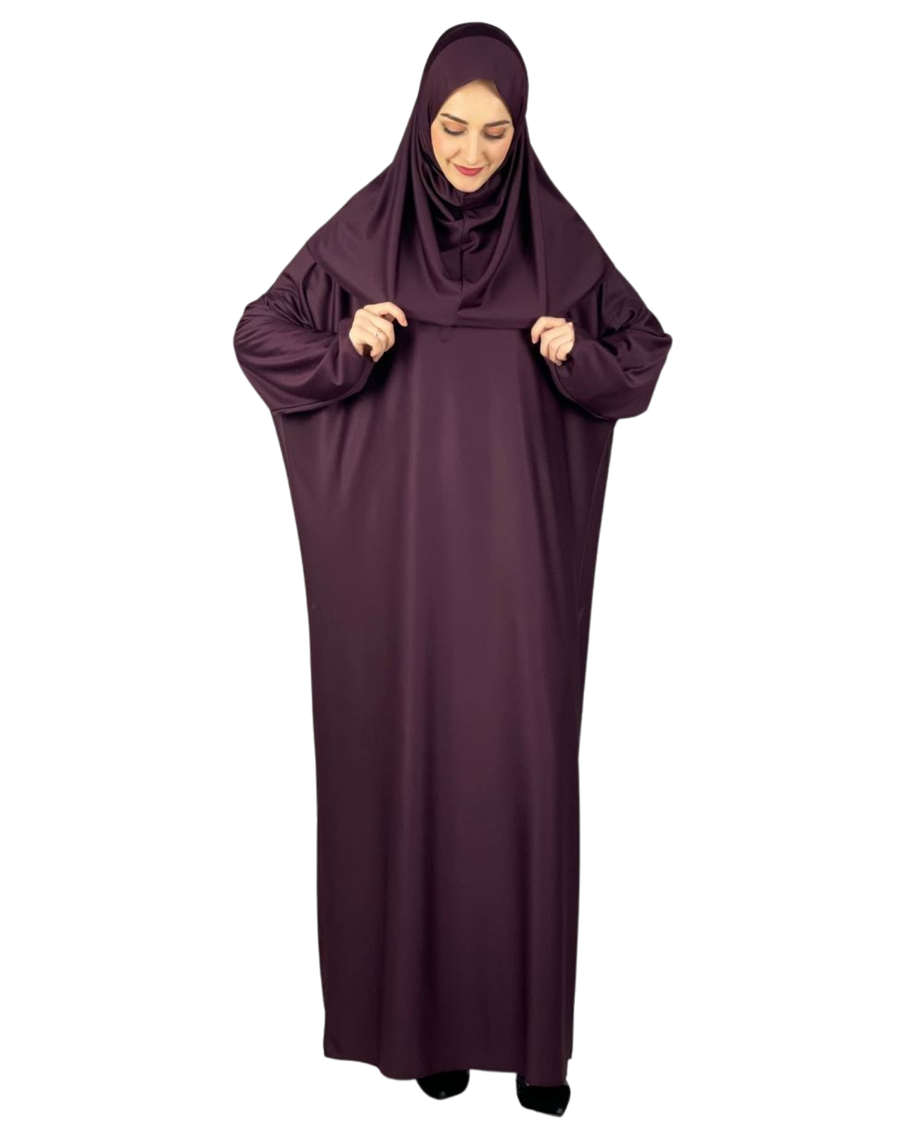 Gebetskleidung für Frauen mit Hijab, muslimische Outfits, lange Robe, Abaya, türkische islamische Kleider, Dubai, Kaftan mit Rosenkranz