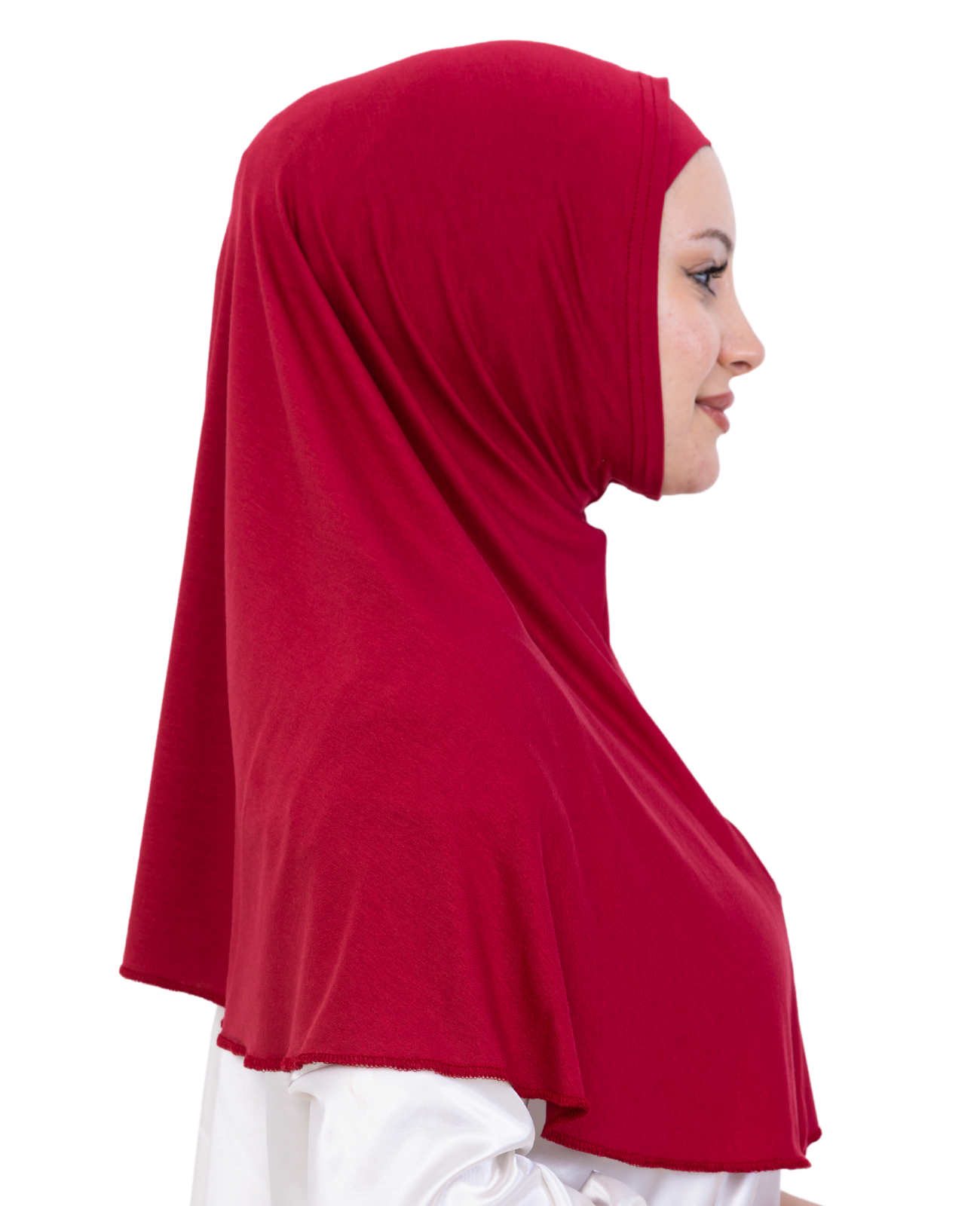 Instant Hijab With Cap Non Pleated - Burgundy