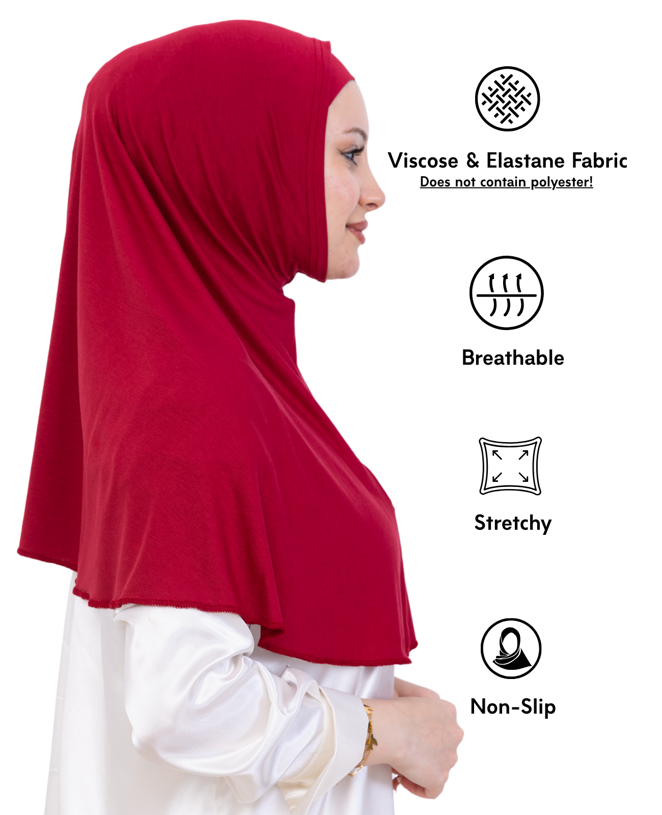 Instant Hijab With Cap Non Pleated - Black