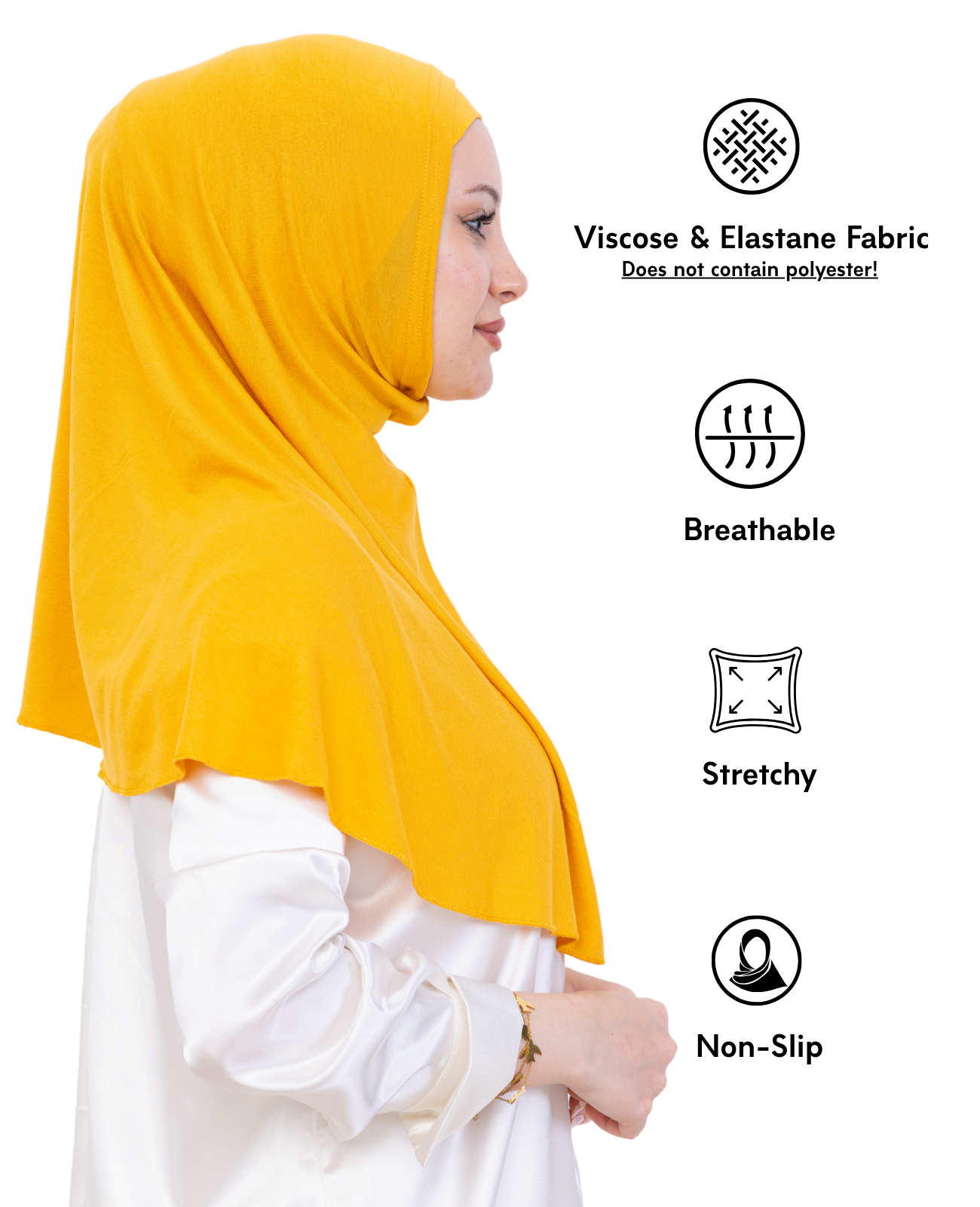 Instant Hijab With Cap Non Pleated - Black