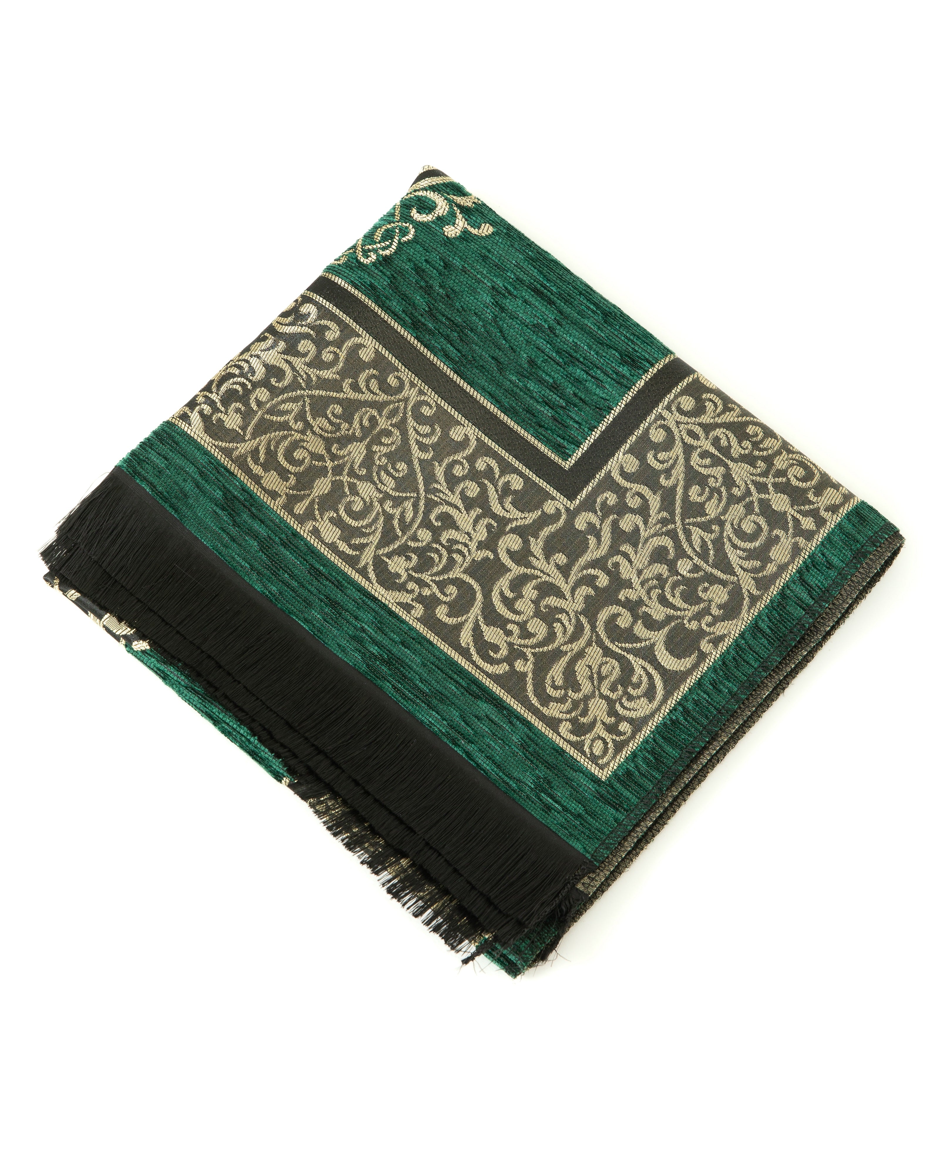 Prayer Rug With Tasbih | Muslim Carpet | Praying Mat With Prayer Beads - Green