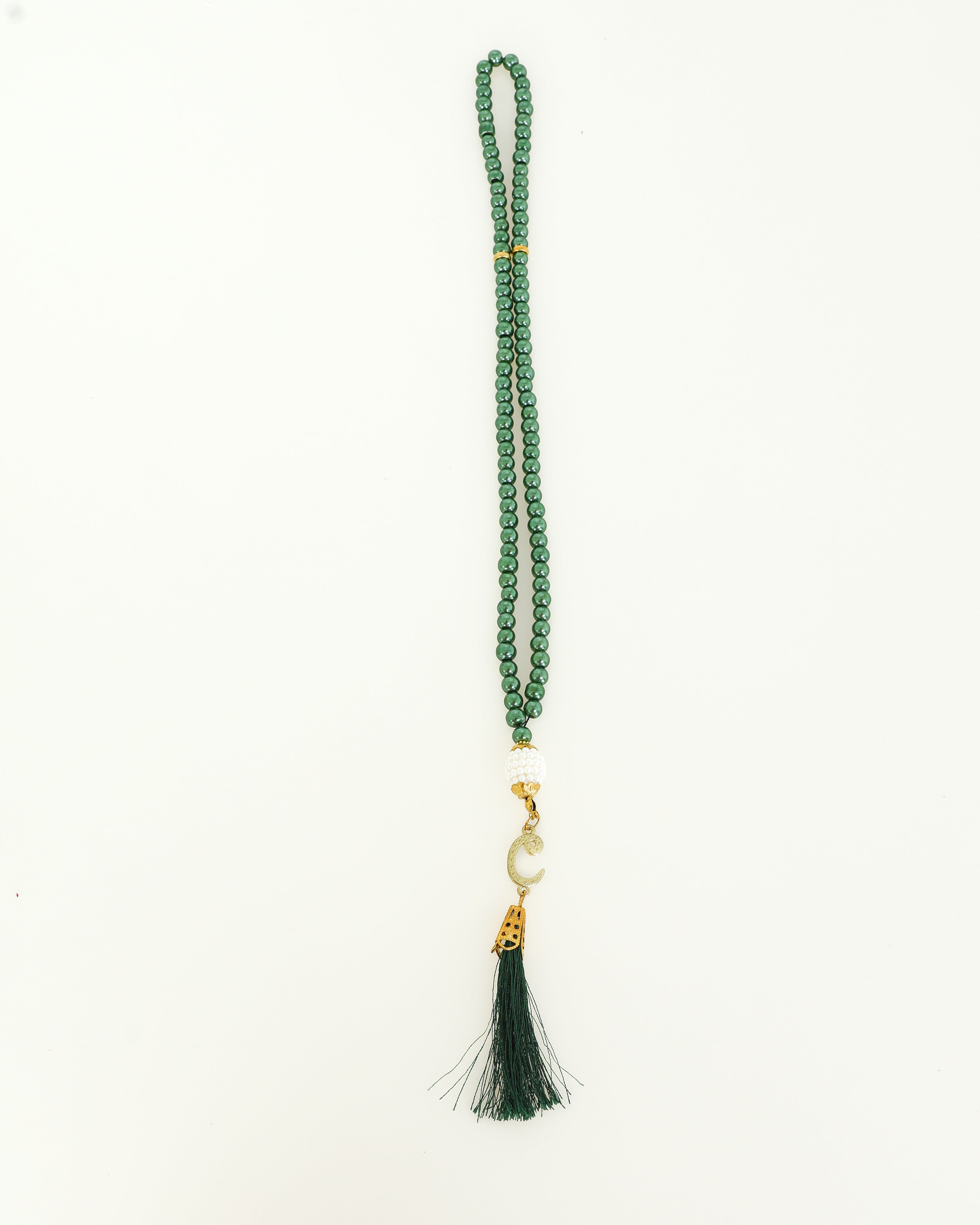 Prayer Rug With Tasbih | Muslim Carpet | Praying Mat With Prayer Beads - Green